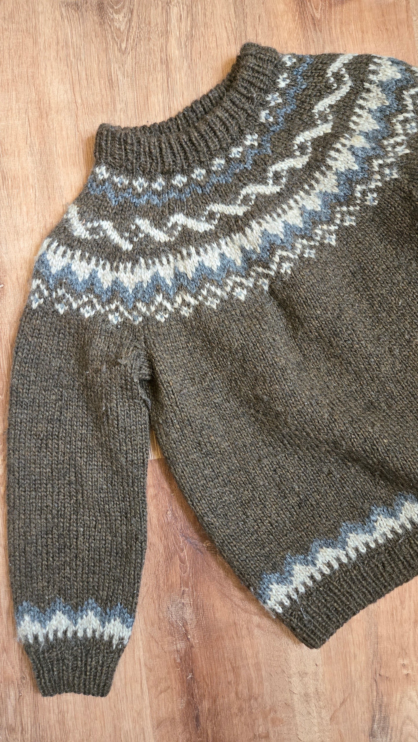 Brown Icelandic-style sweater