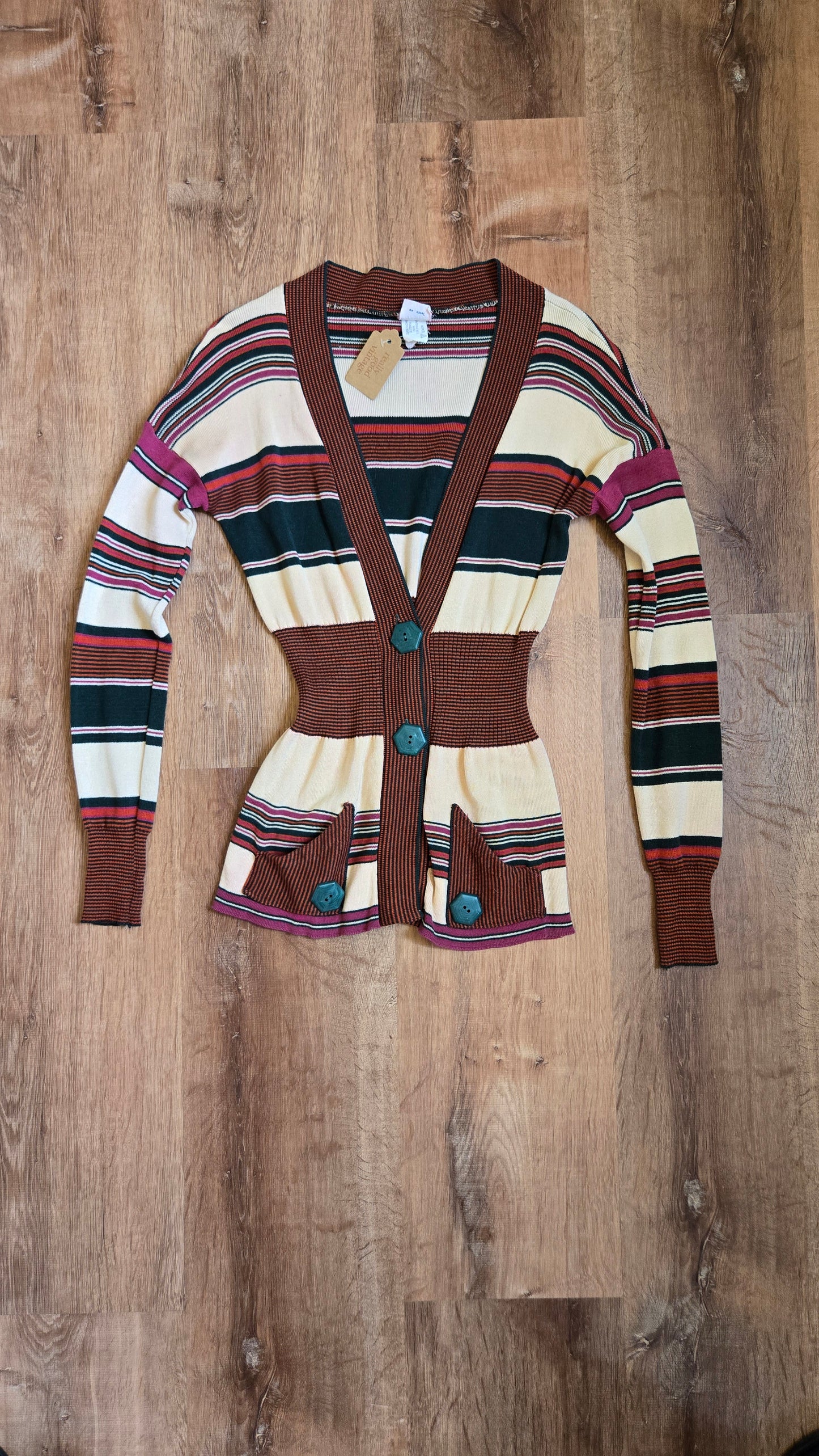 Match II striped cardigan