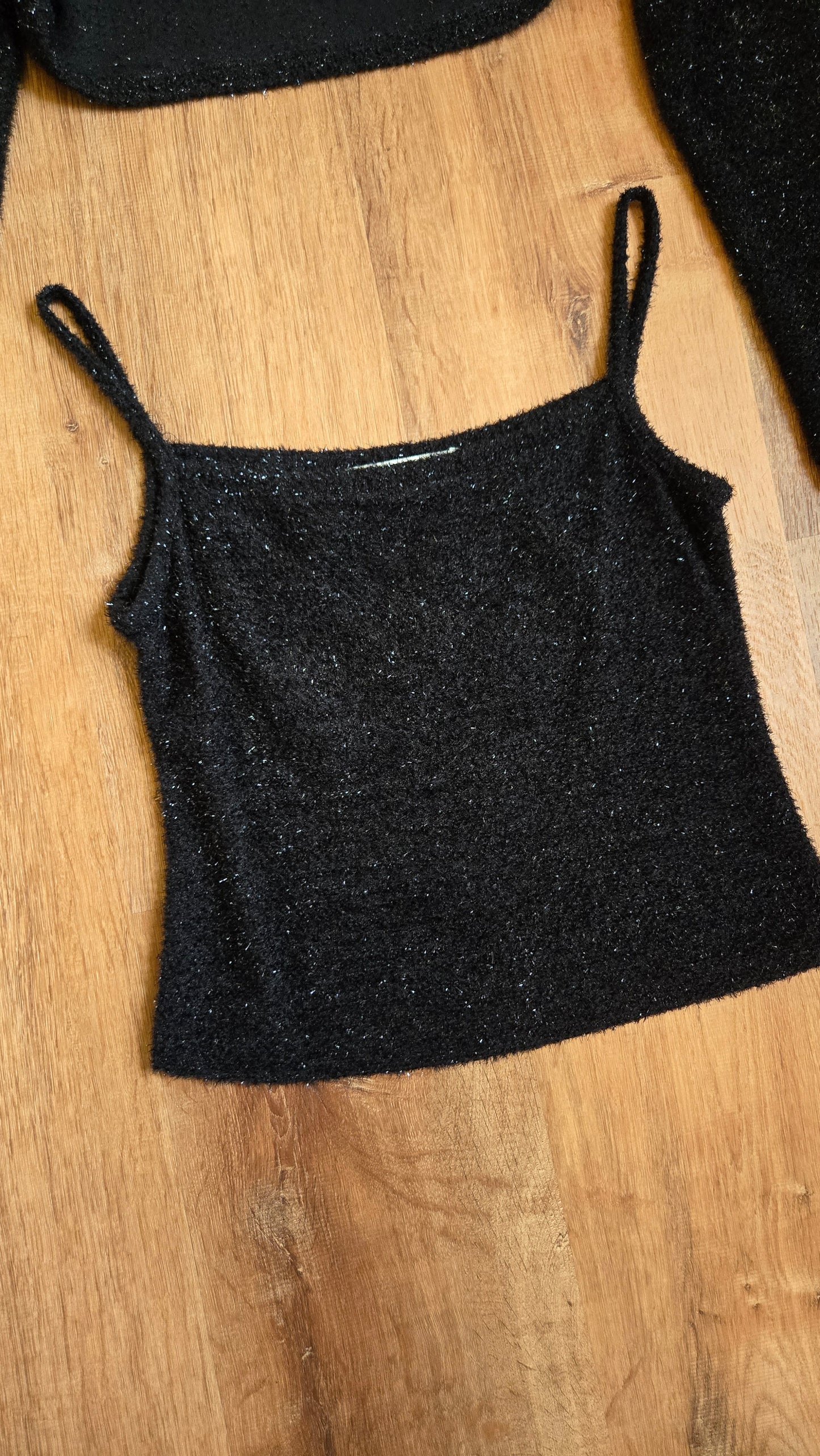 JR Nites fuzzy glitter tank & shrug set