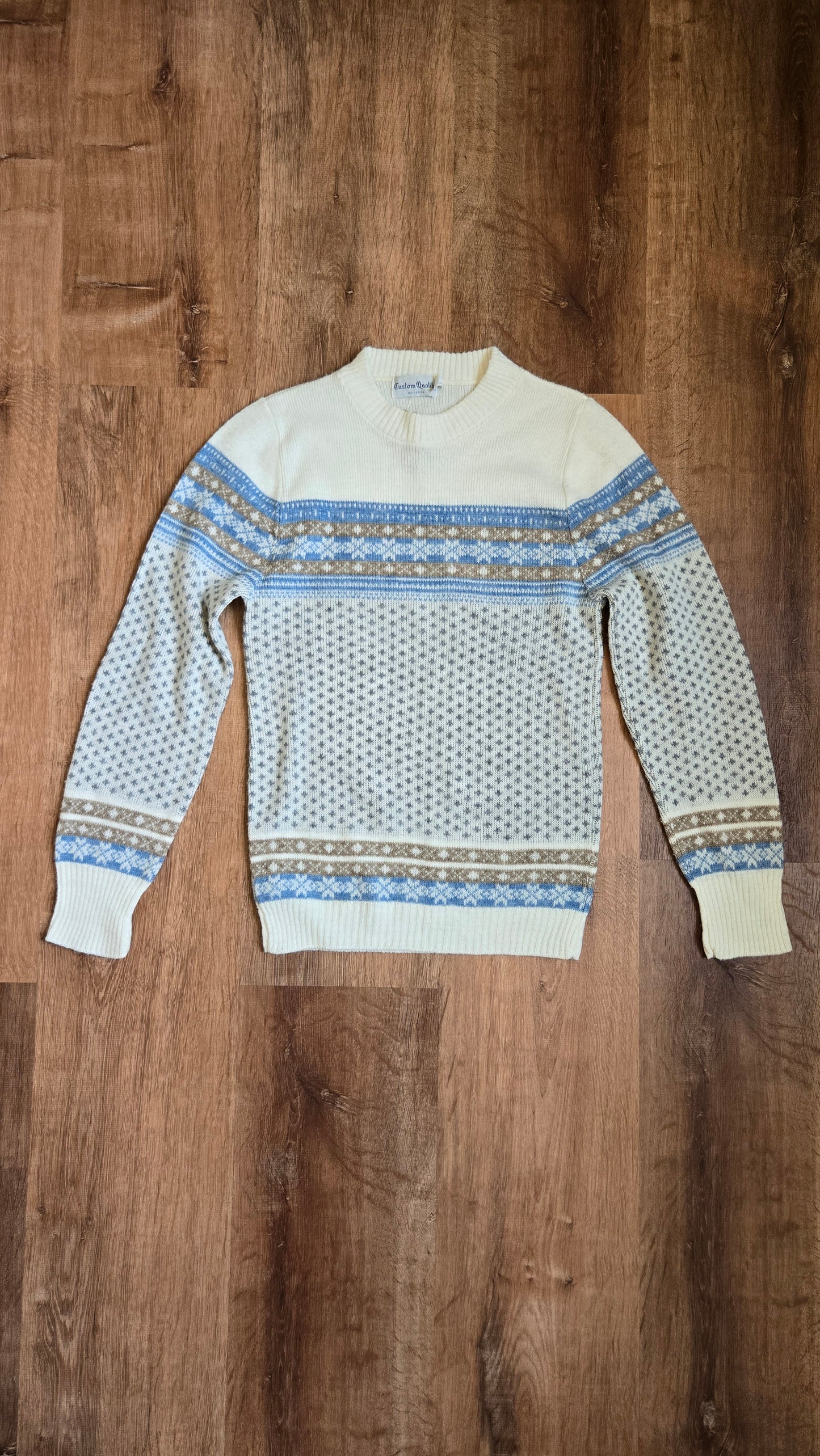 Custom Quality fair isle crew sweater