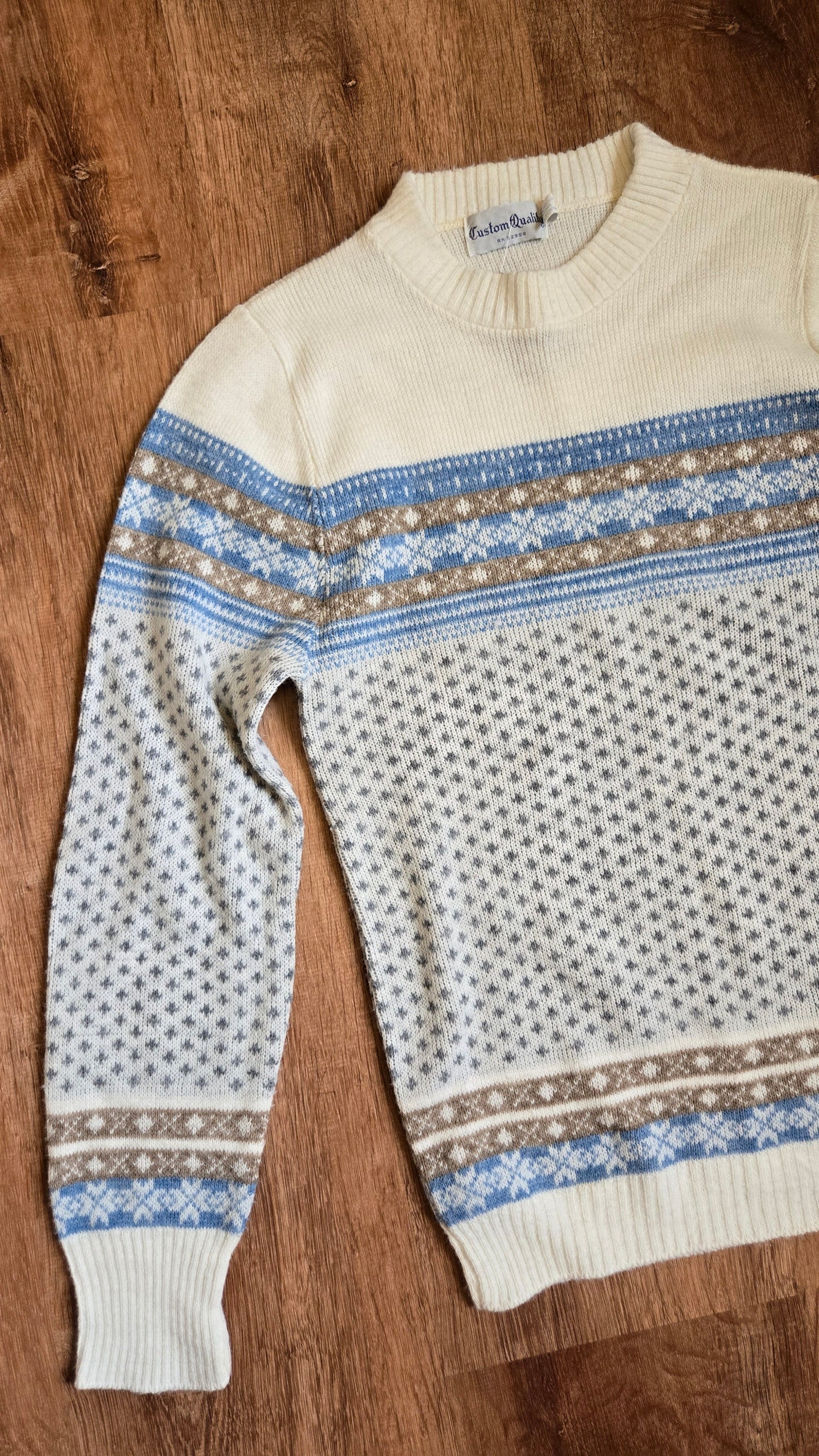 Custom Quality fair isle crew sweater