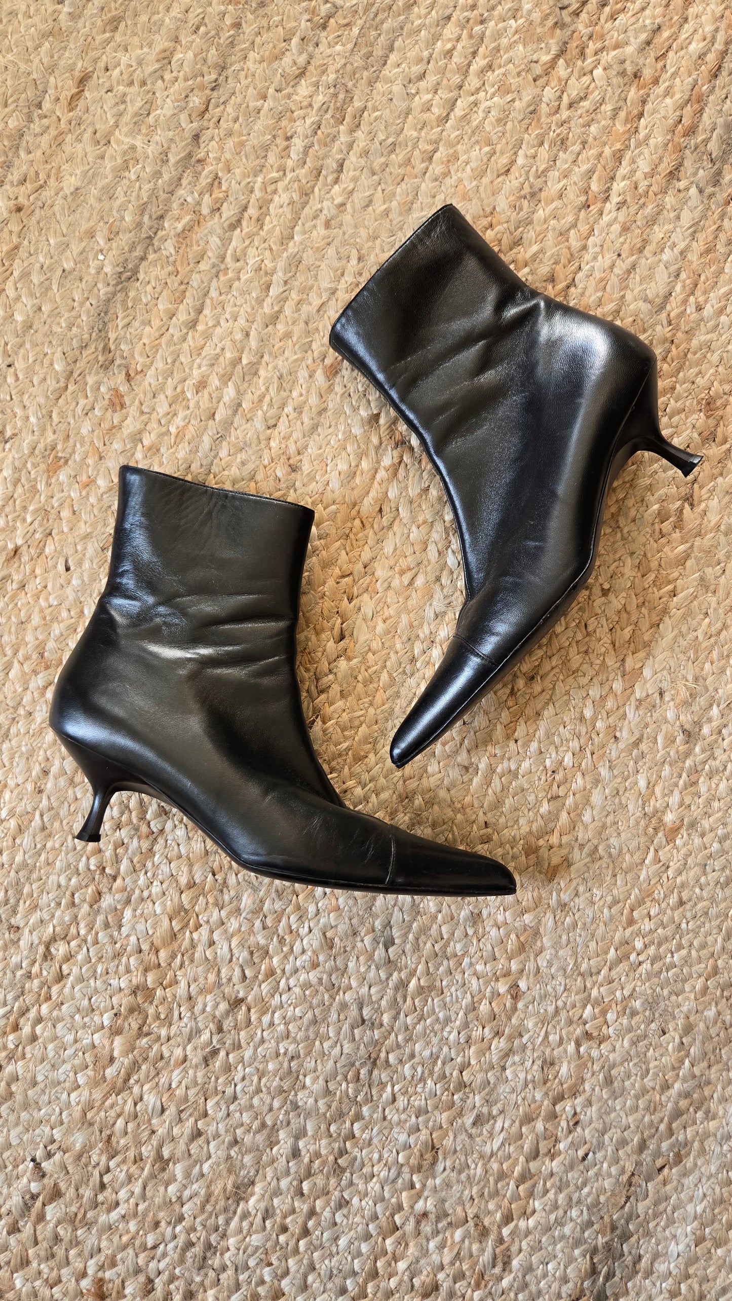 Roberto Cavalli black pointed boots