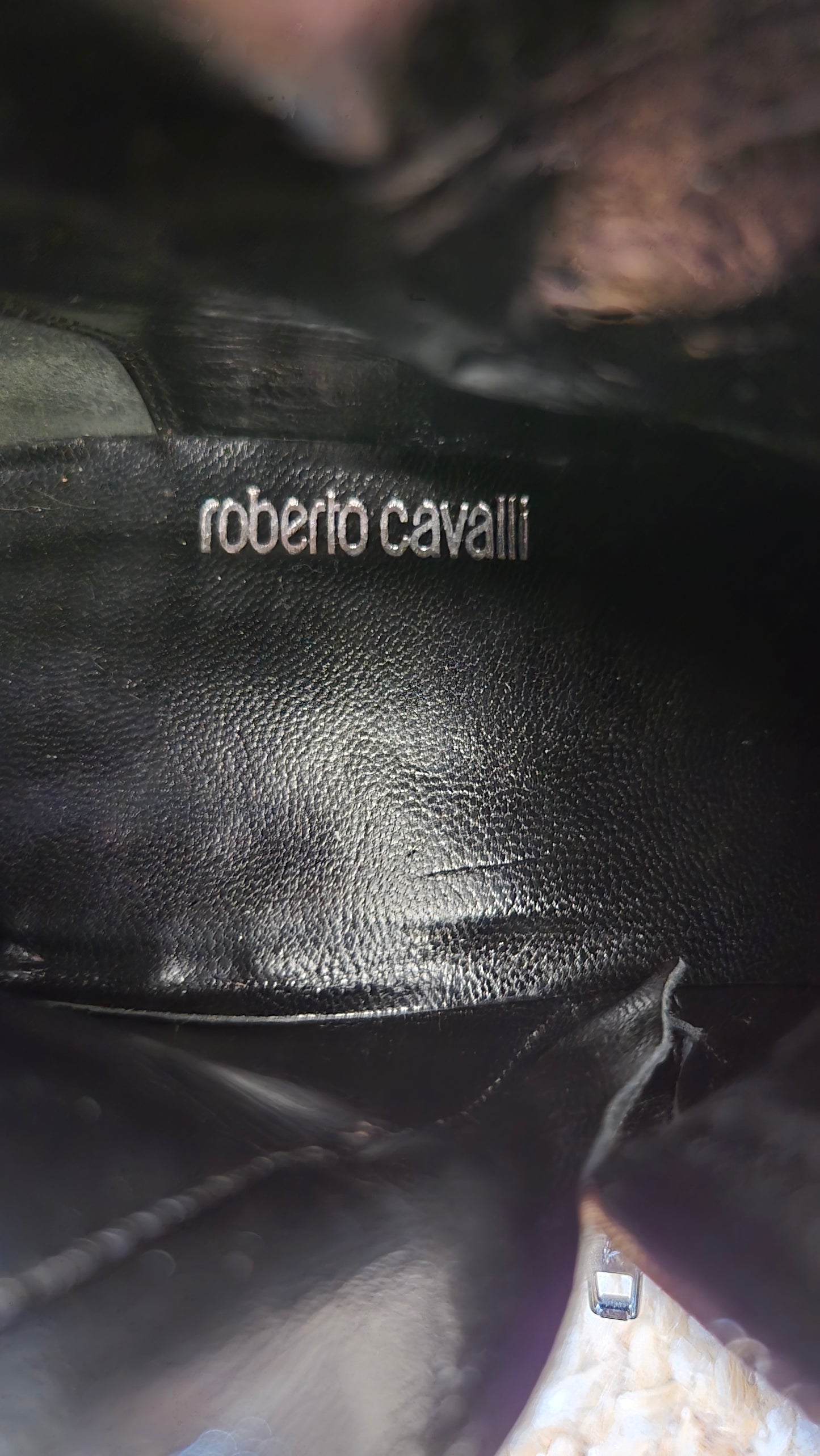 Roberto Cavalli black pointed boots