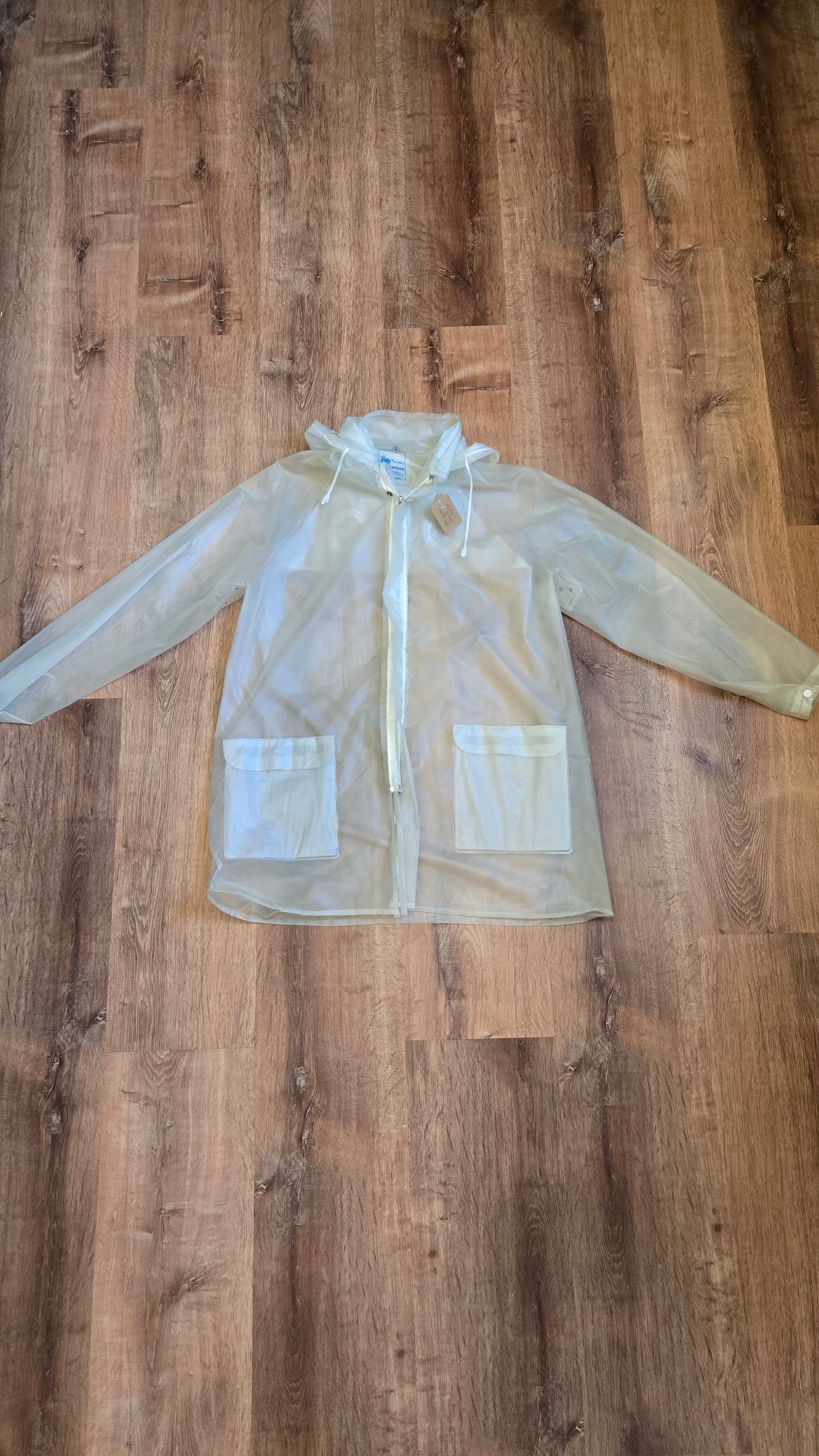 Jiffy clear hooded rain jacket