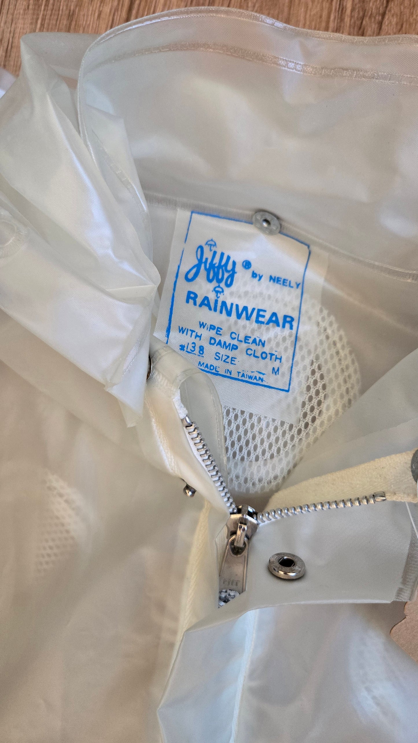 Jiffy clear hooded rain jacket