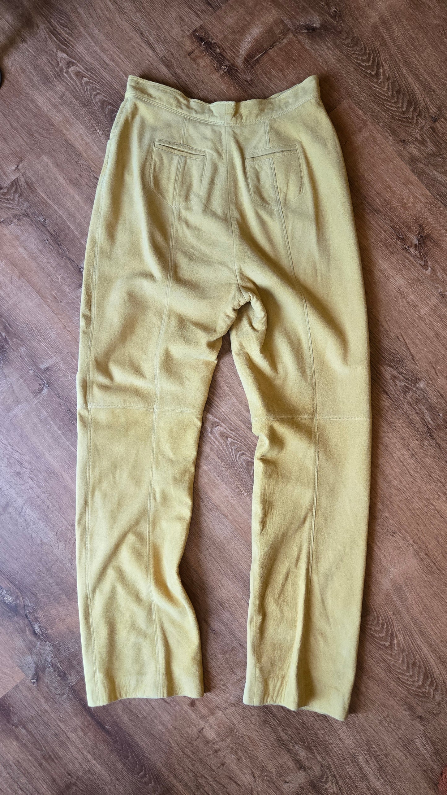 Butter yellow suede pants