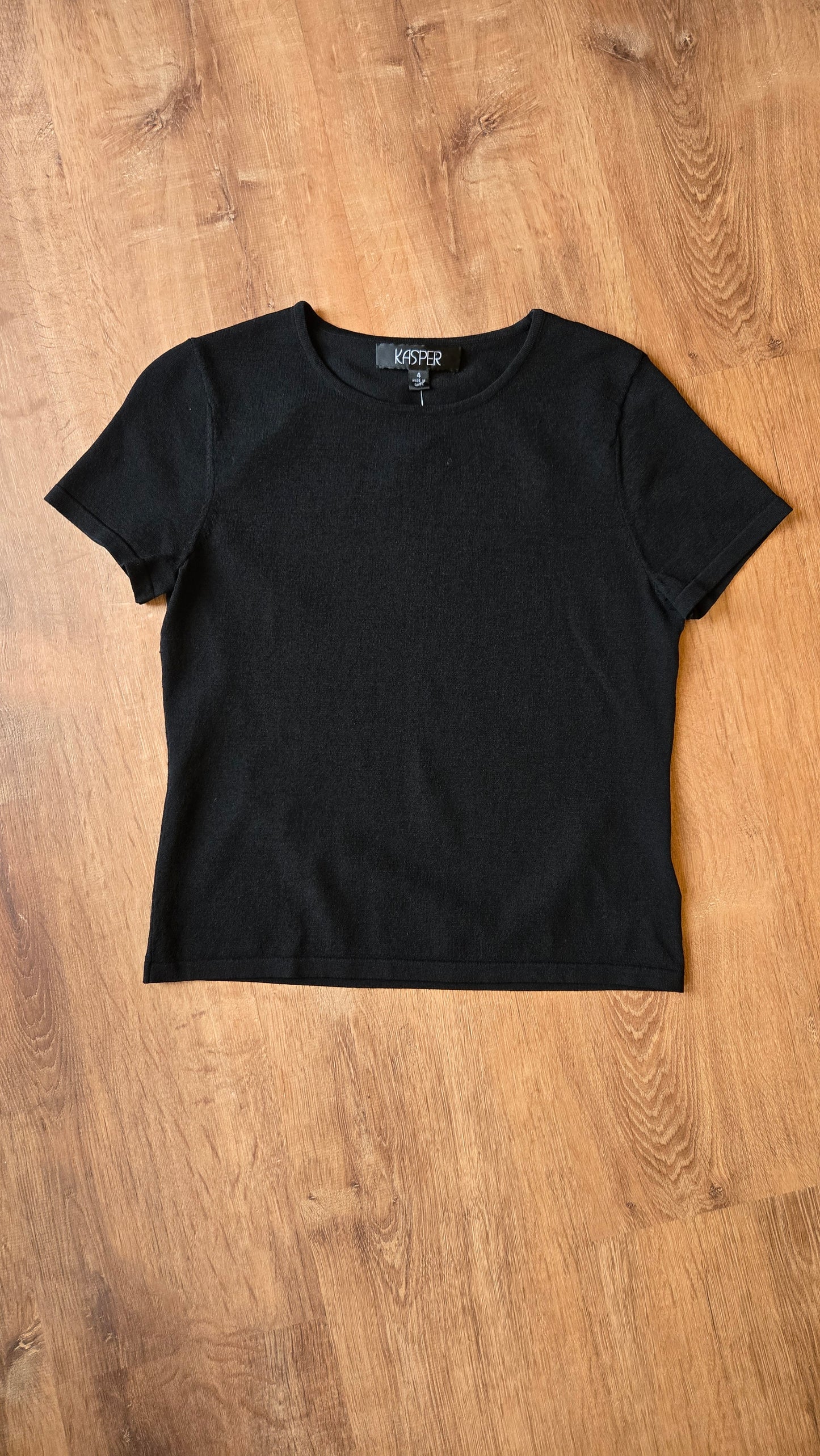 Kasper black knit tee