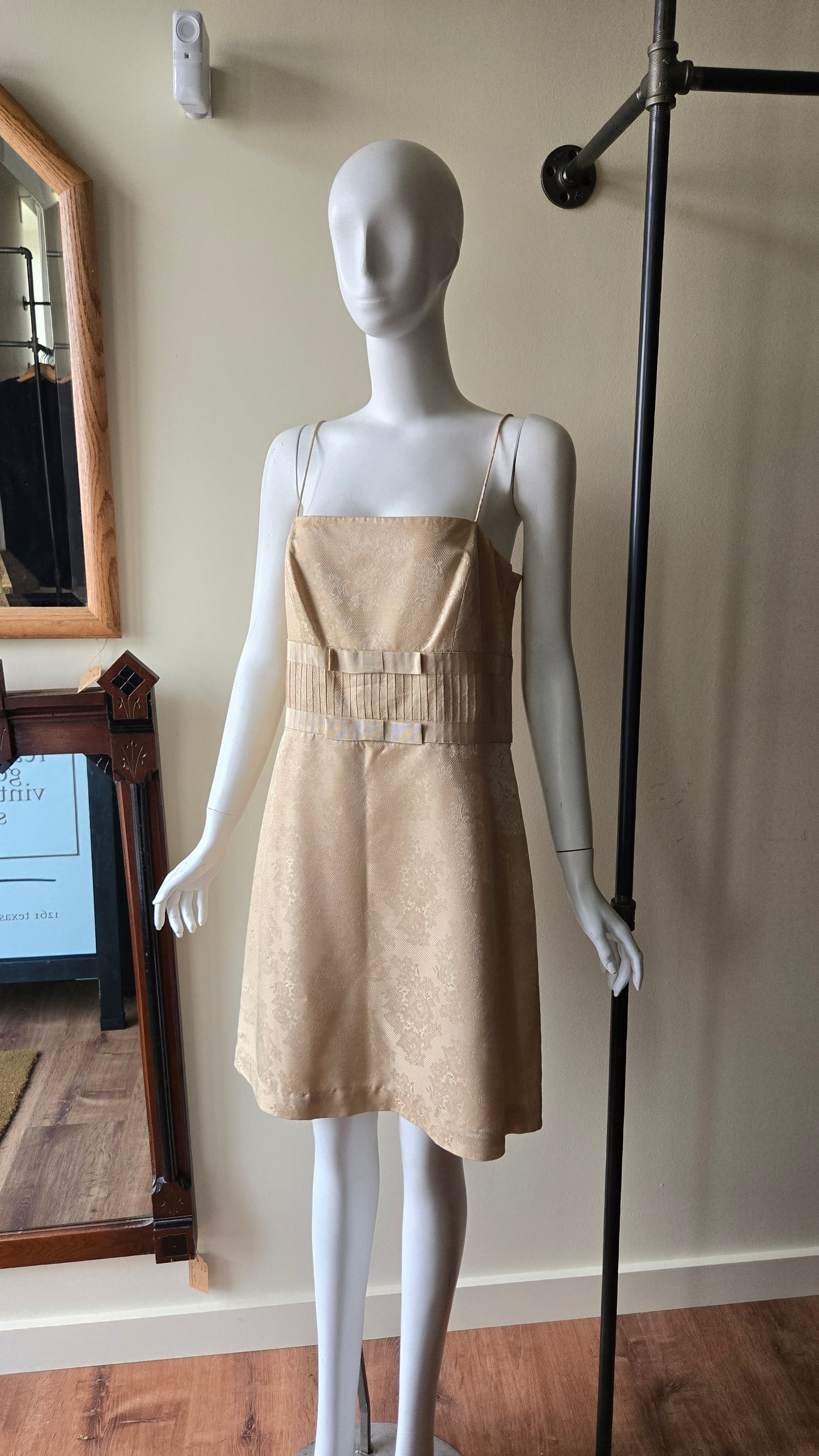 Ann Taylor gold brocade party dress