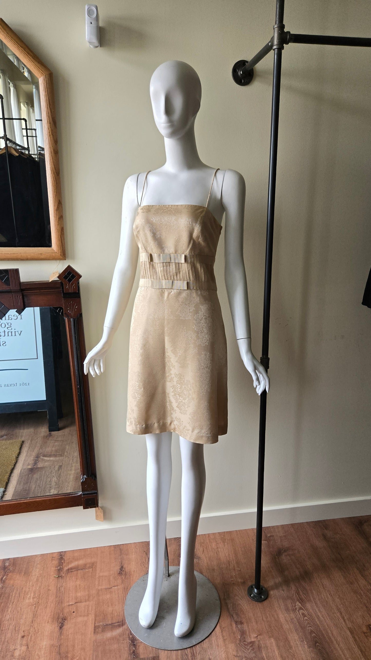 Ann Taylor gold brocade party dress