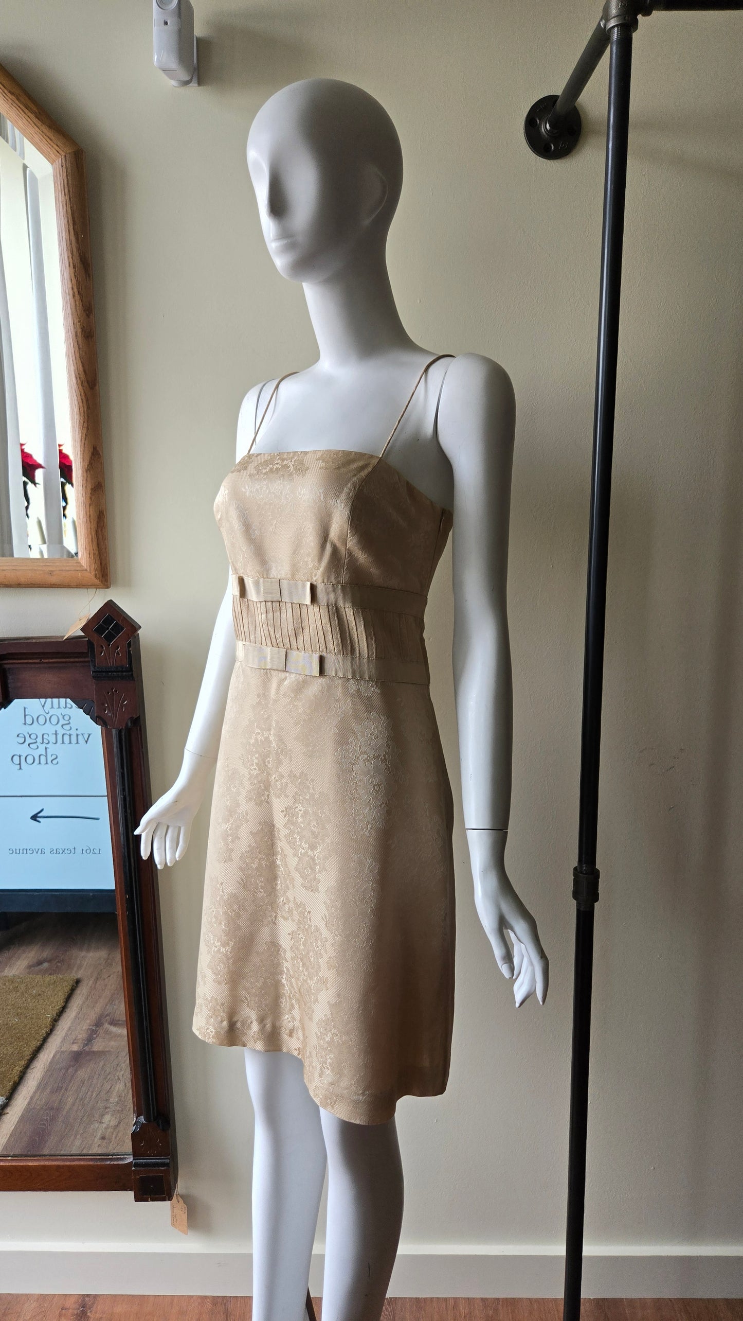 Ann Taylor gold brocade party dress