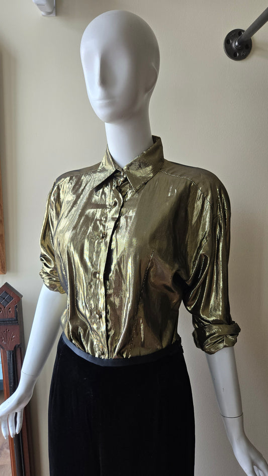 Gold lamé blouse