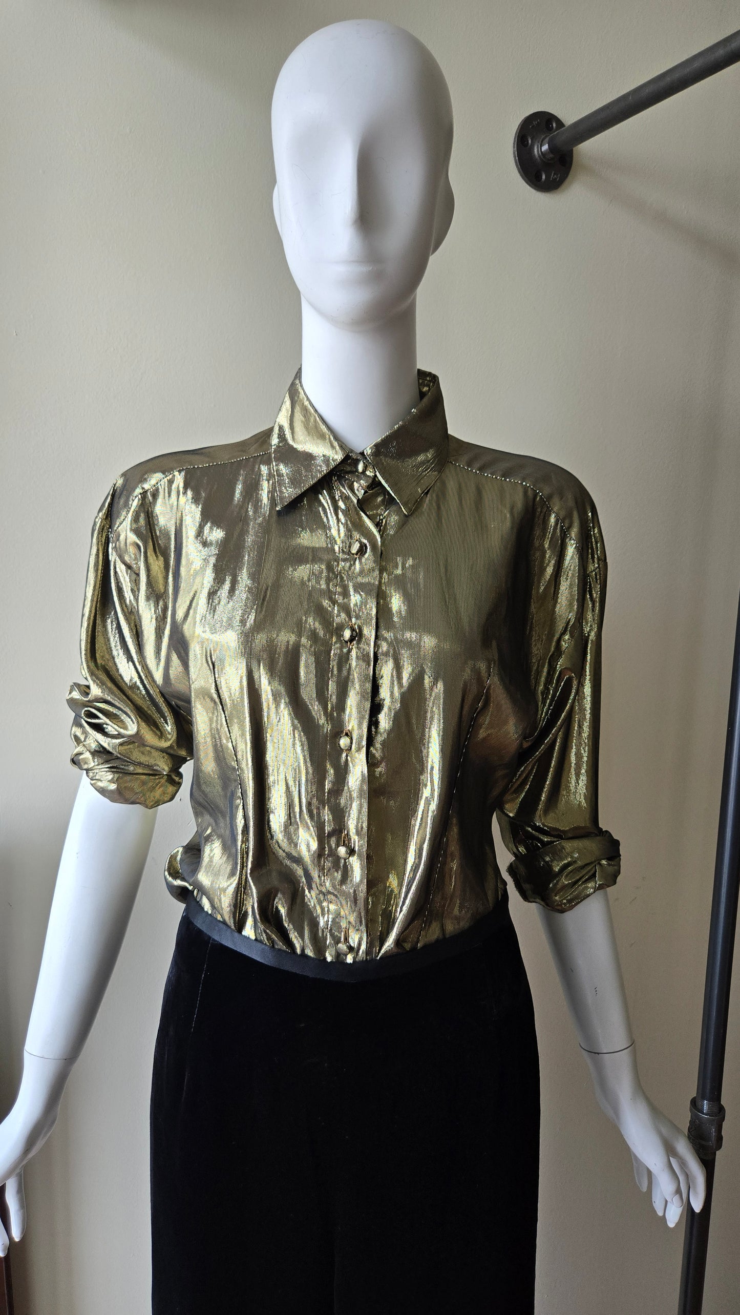 Gold lamé blouse