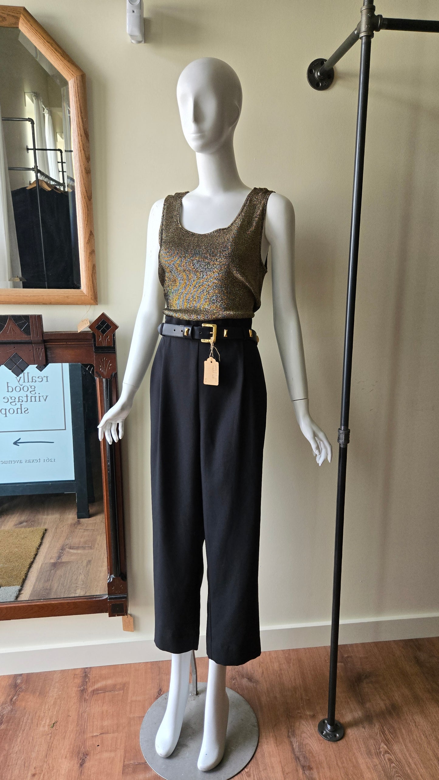 John Roberts gold metallic jumpsuit & jacket