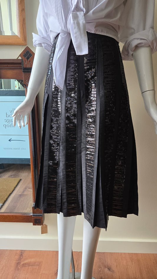 Marc Oliver black pleated sequin skirt