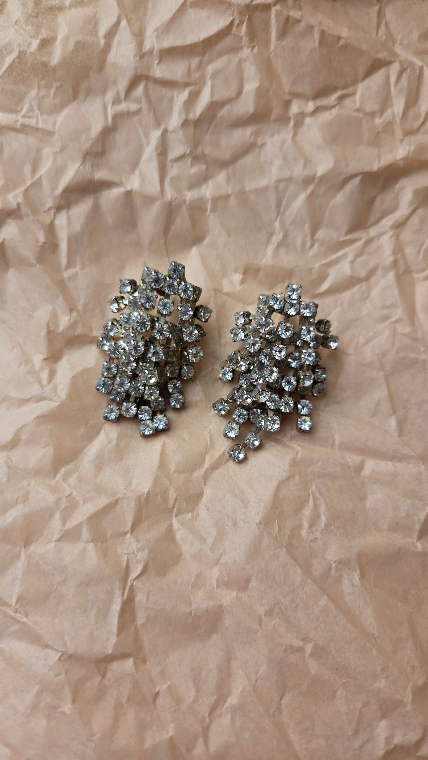 Rhinestone waterfall earrings