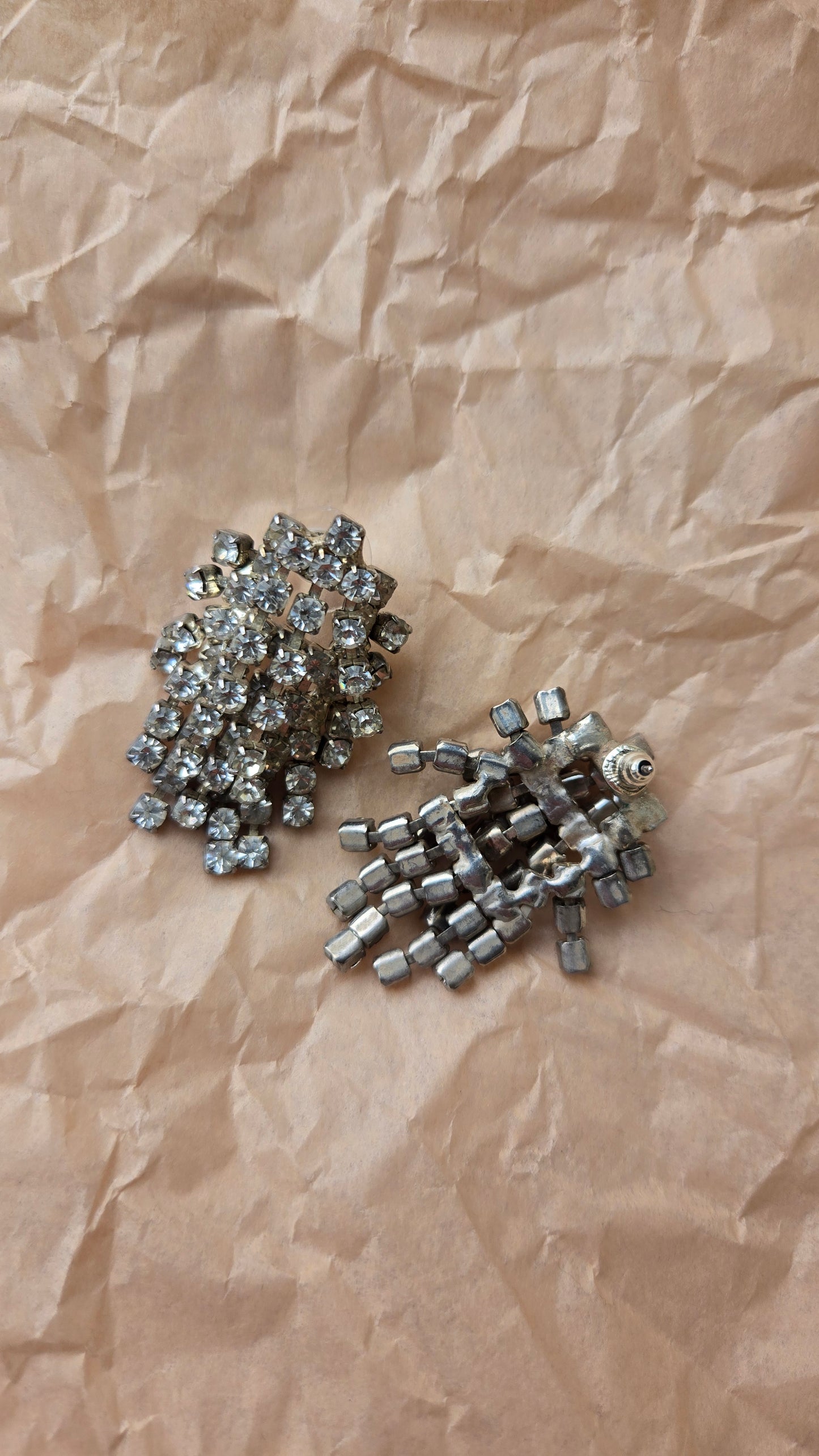 Rhinestone waterfall earrings