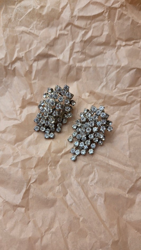 Rhinestone waterfall earrings