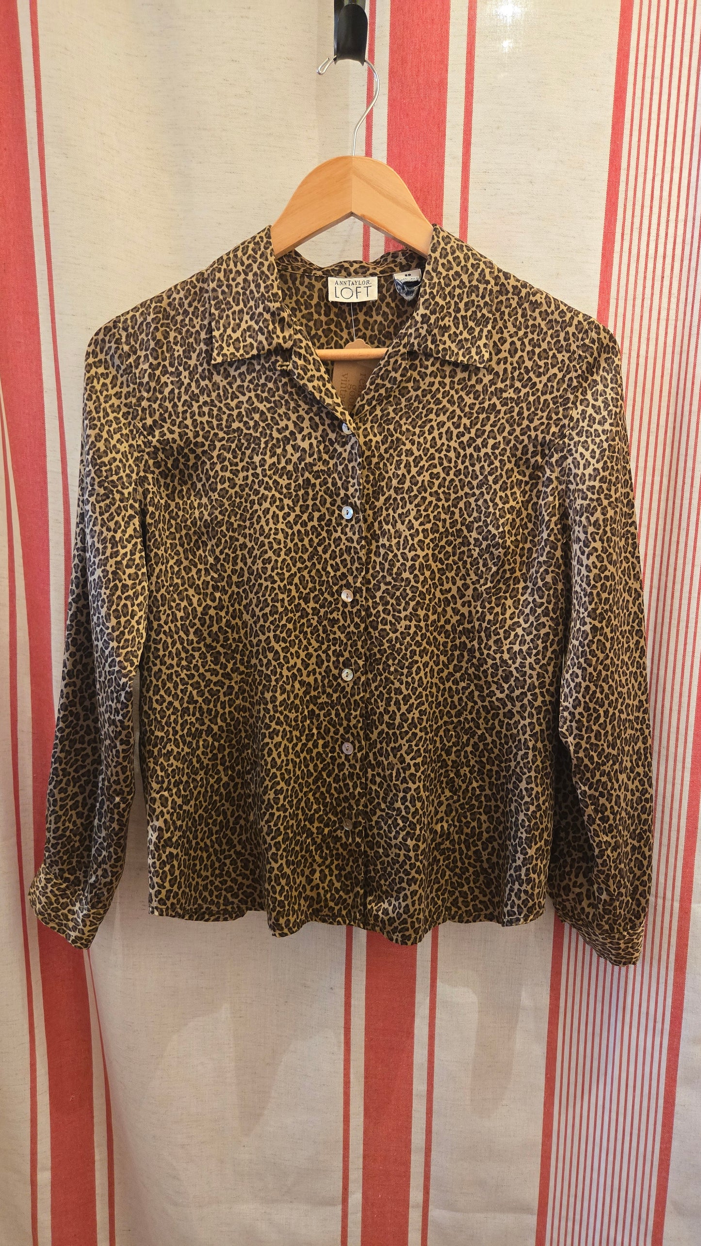 Ann Taylor leopard silk blouse