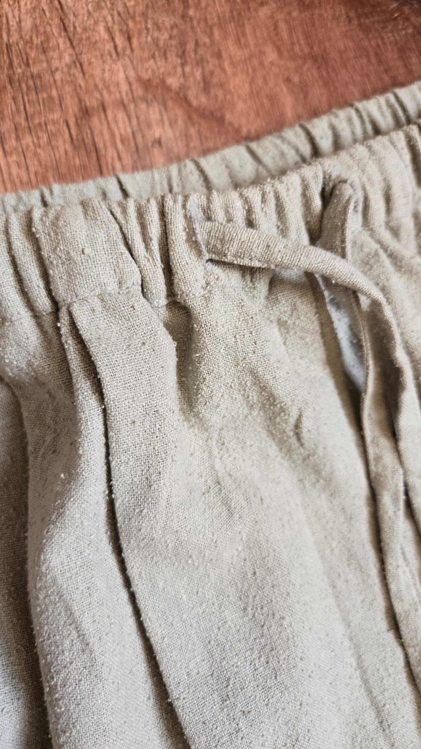Jada sage raw silk joggers