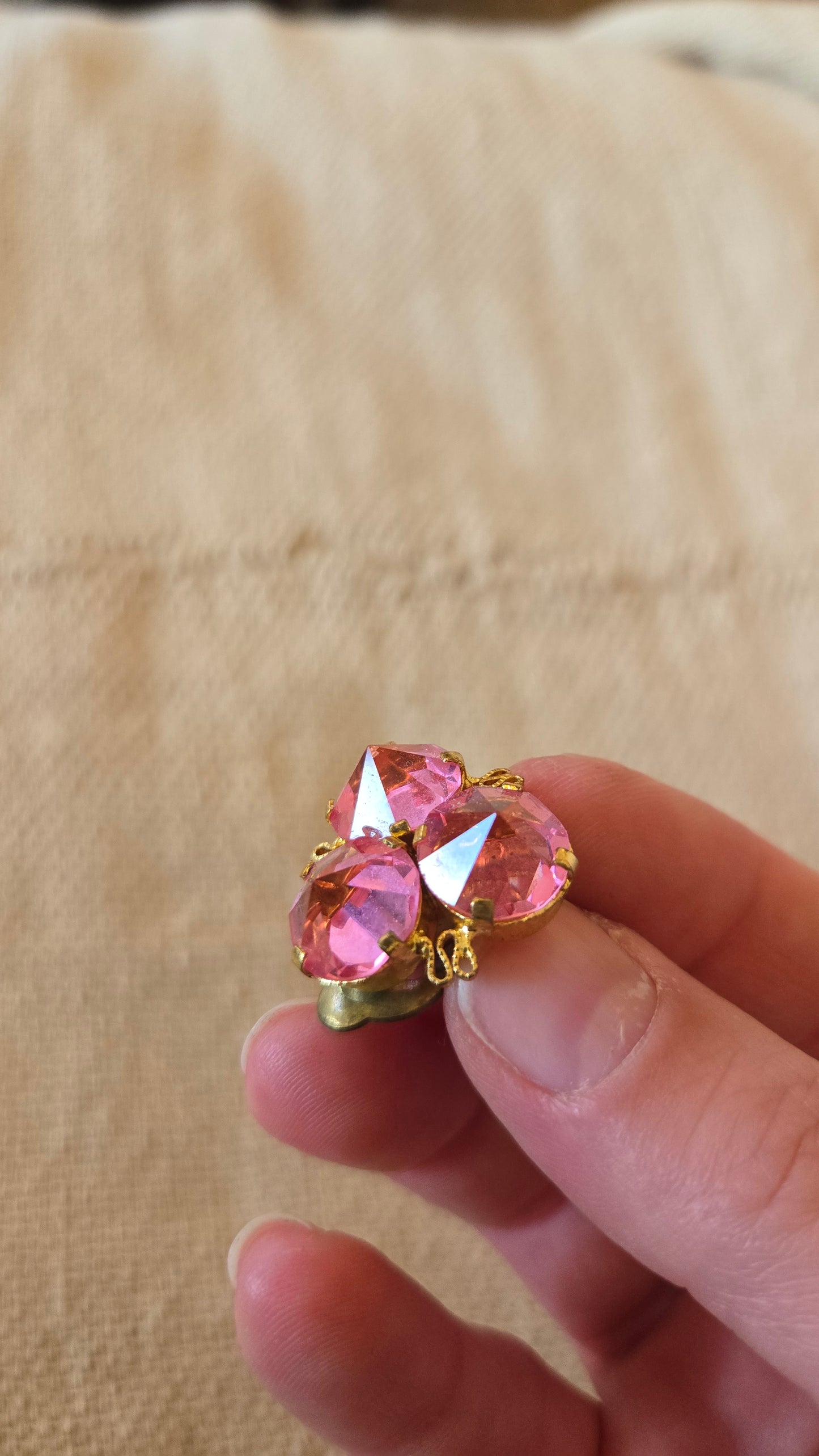 Pink rhinestone earrings