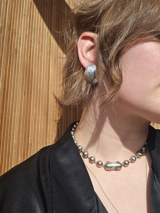 Sterling shield earrings