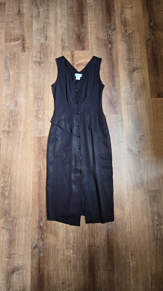 Blondie & Me black button-front dress