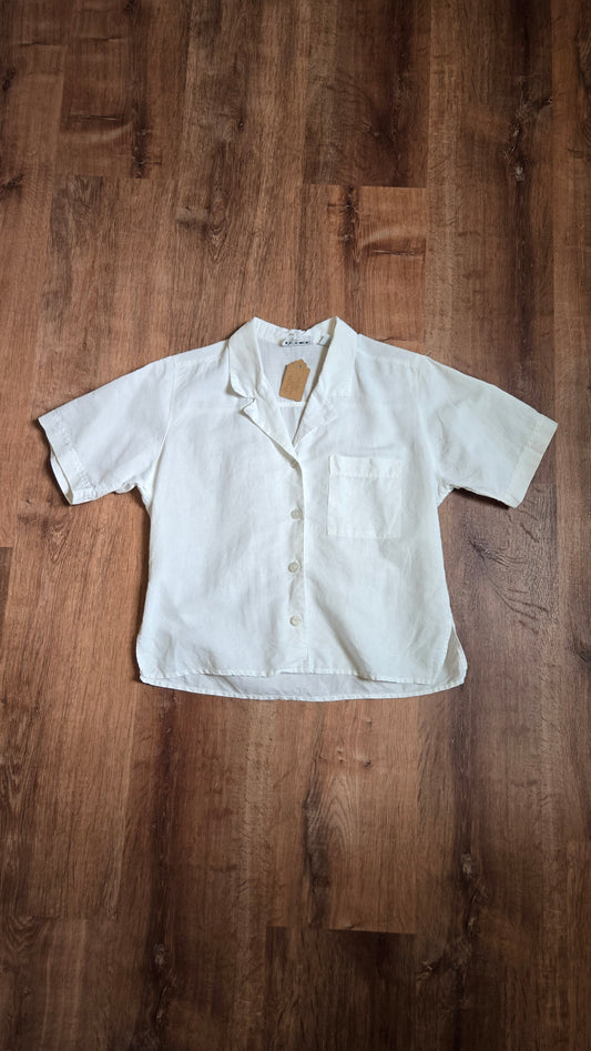 Pierre Cardin white cropped poplin