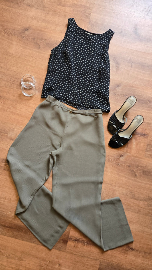 Ann Taylor micro polka dot wide leg pants - as is