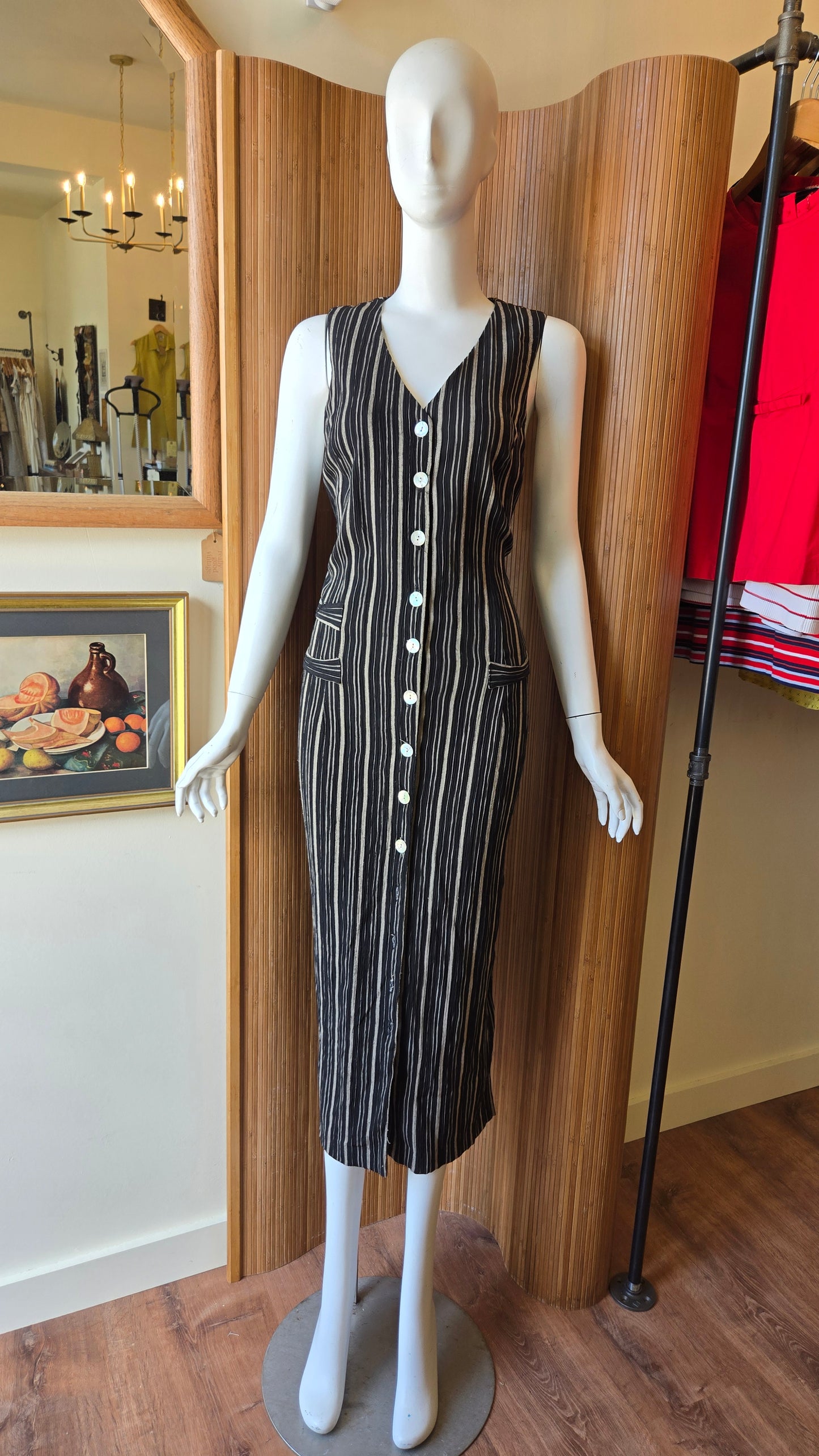 Jonathan Logan striped button-front dress