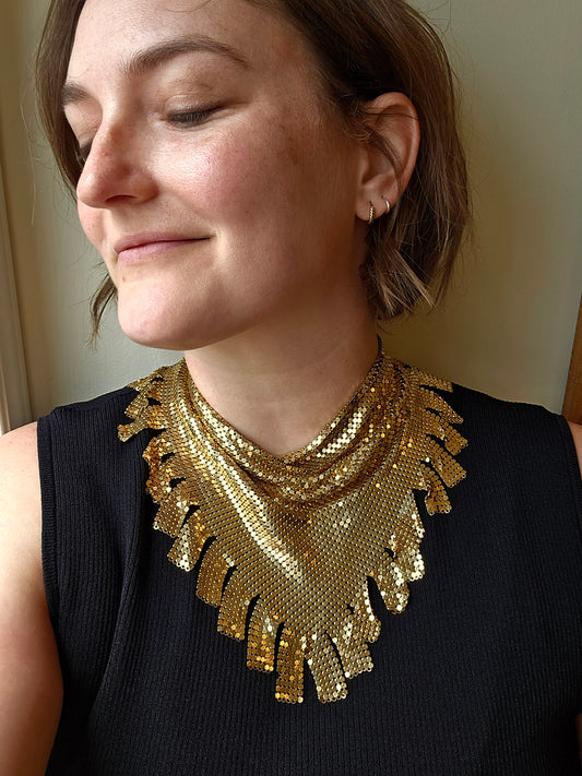 Gold mesh fringe bandana
