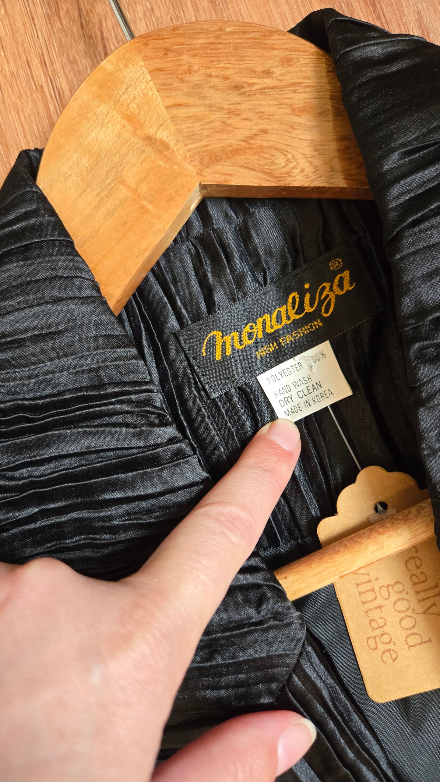 MonaLiza black micropleat blazer