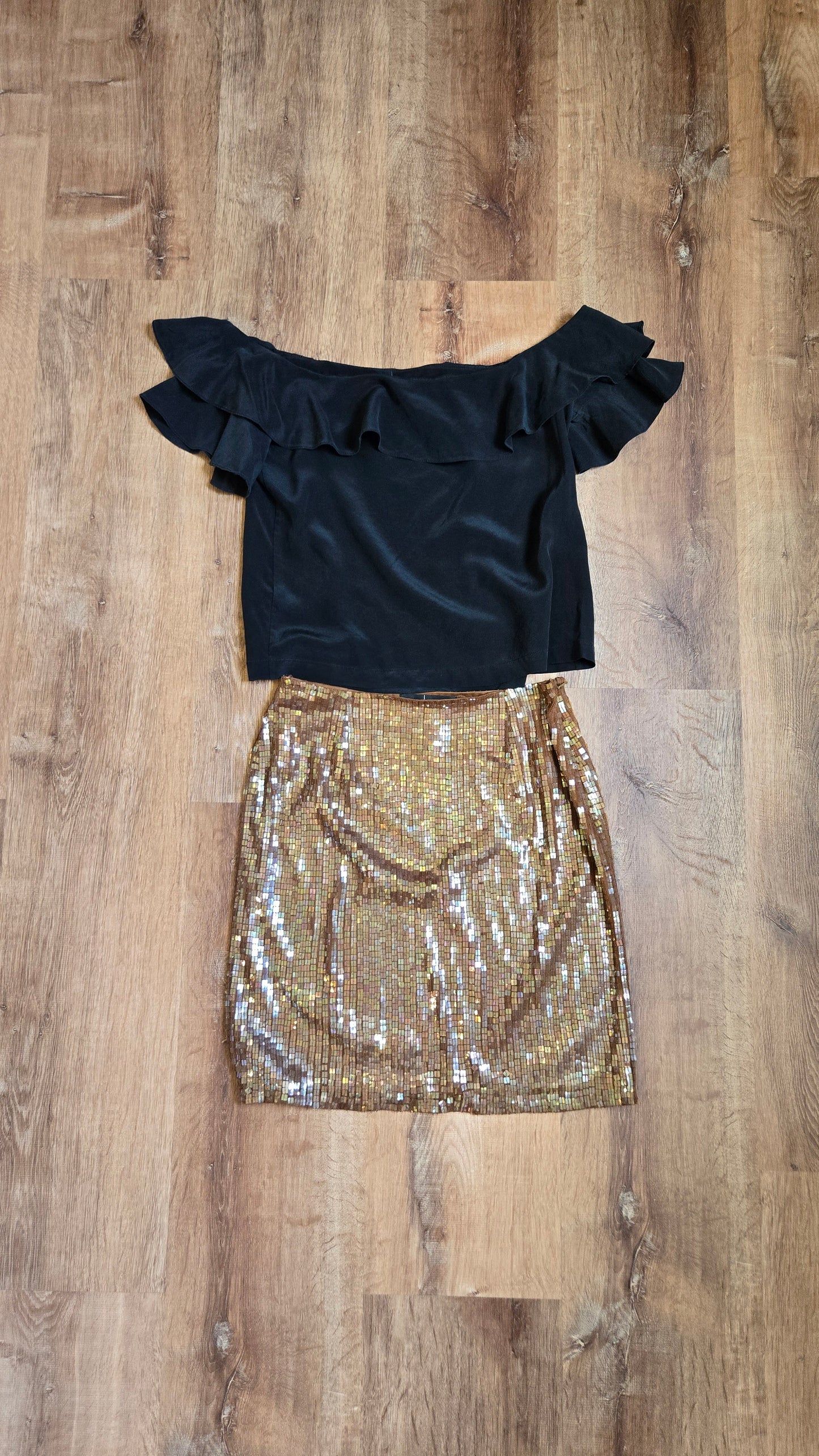 Cristall Collection brown sequin skirt
