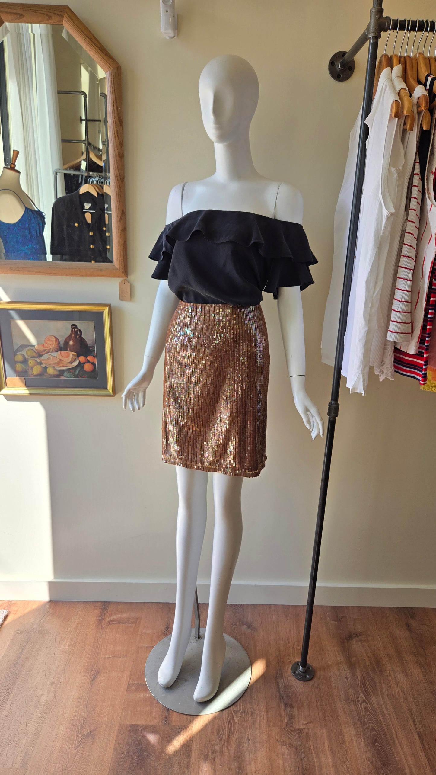 Cristall Collection brown sequin skirt