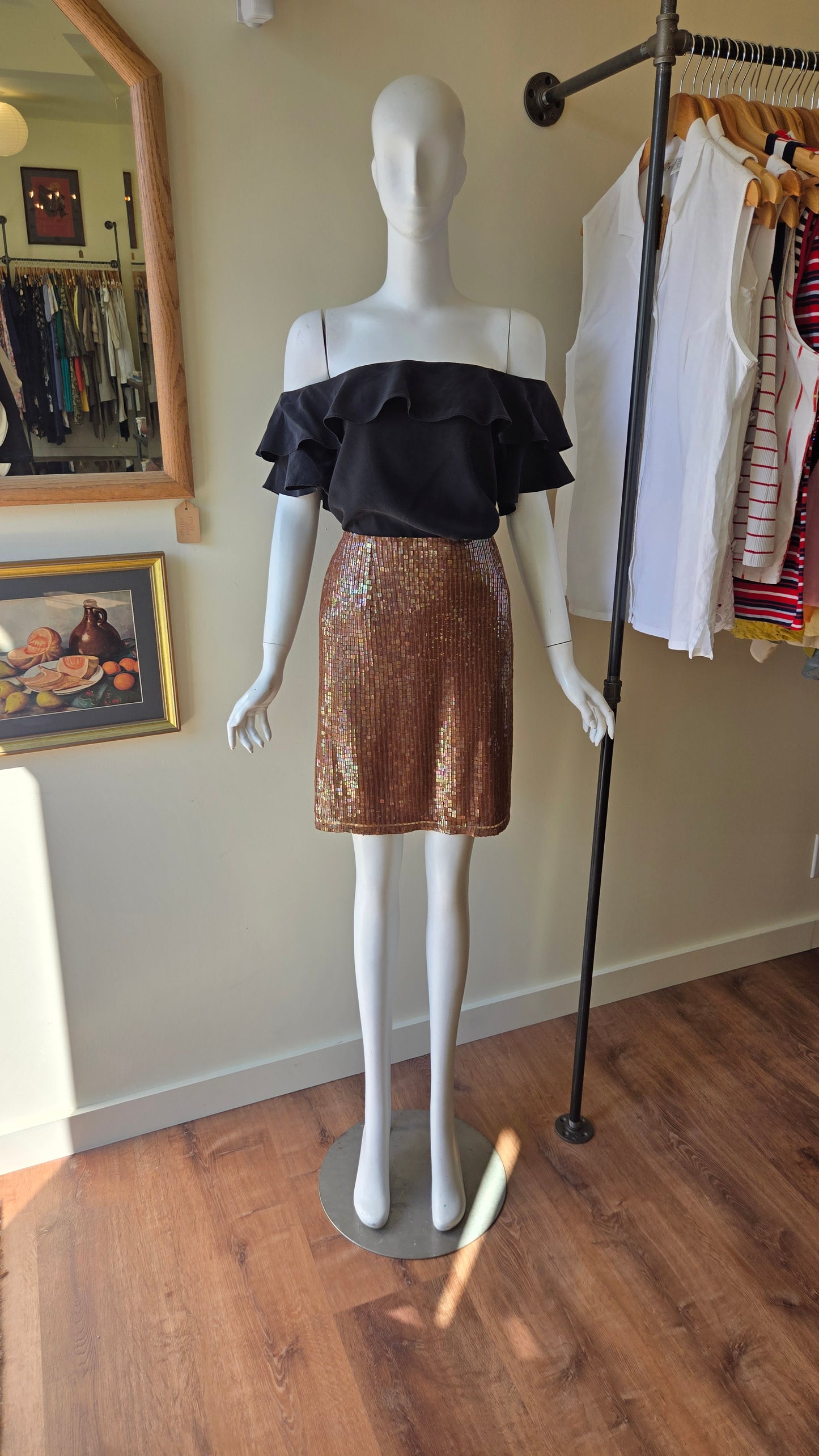 Cristall Collection brown sequin skirt