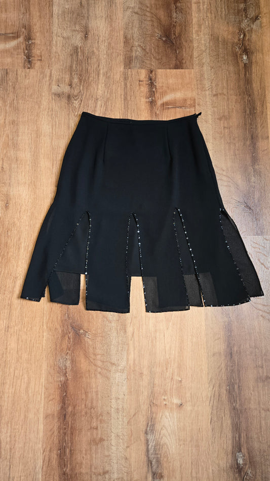 Adrianna Papell sheer beaded car wash skirt