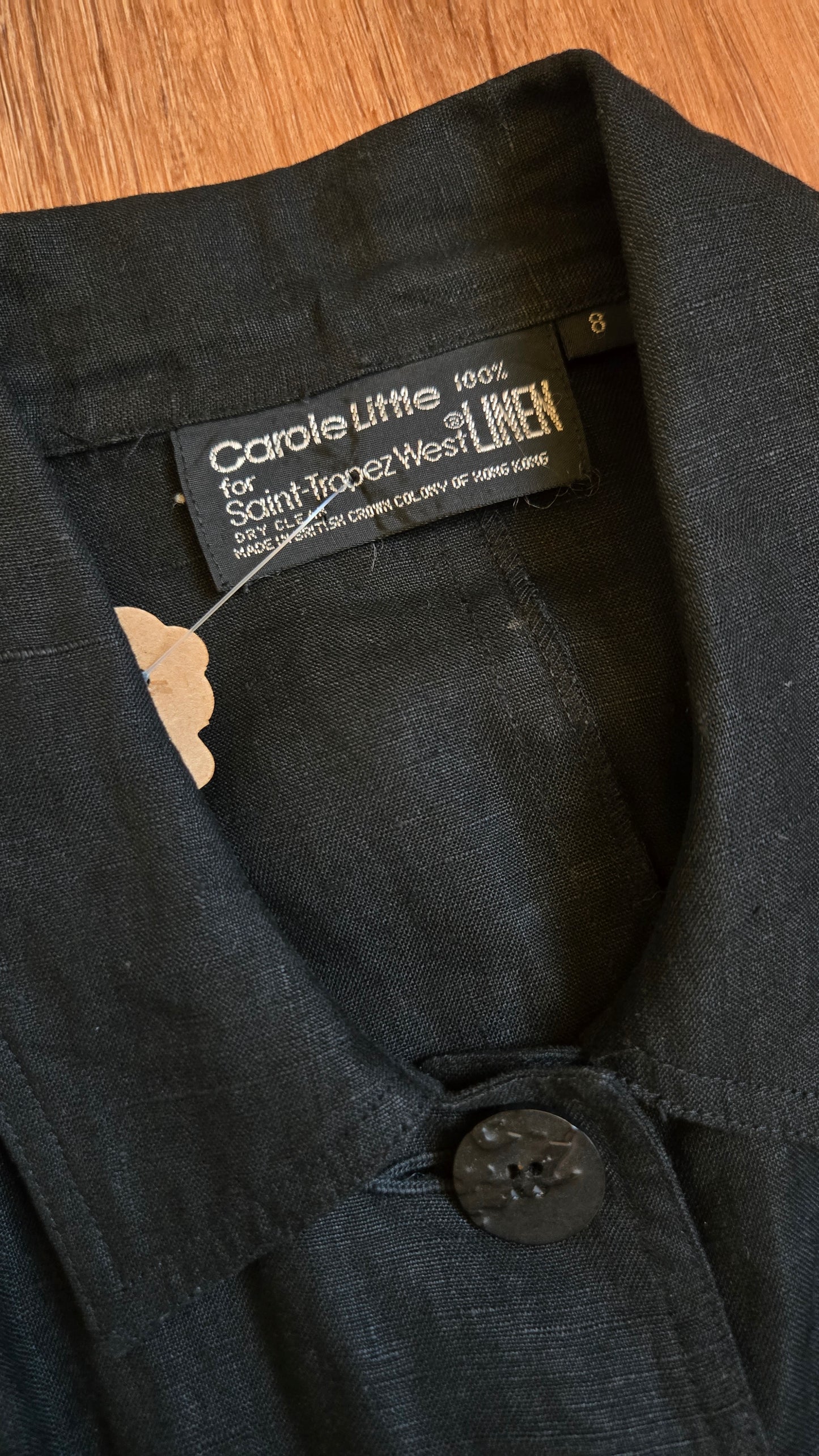 Carole Little black linen shacket