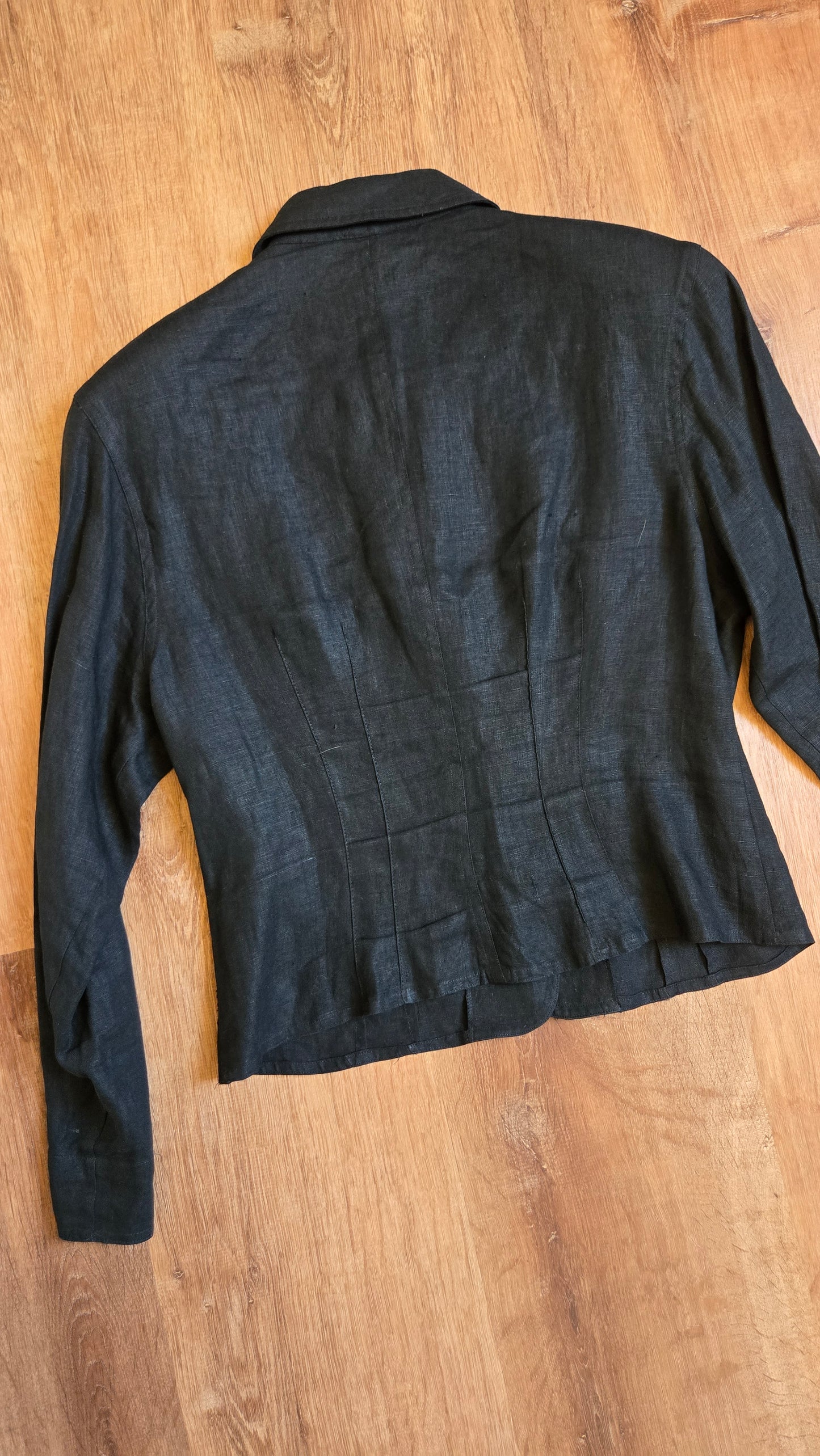Carole Little black linen shacket