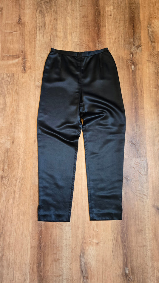 Lafayette 148 black silk satin pants