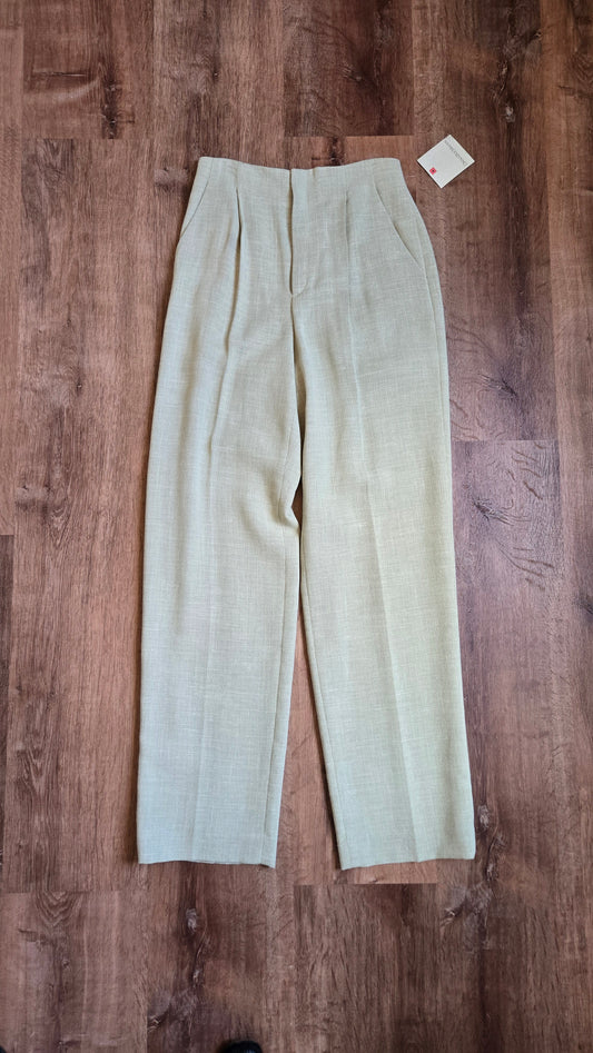 Dana Buchman beige woven high waist pants