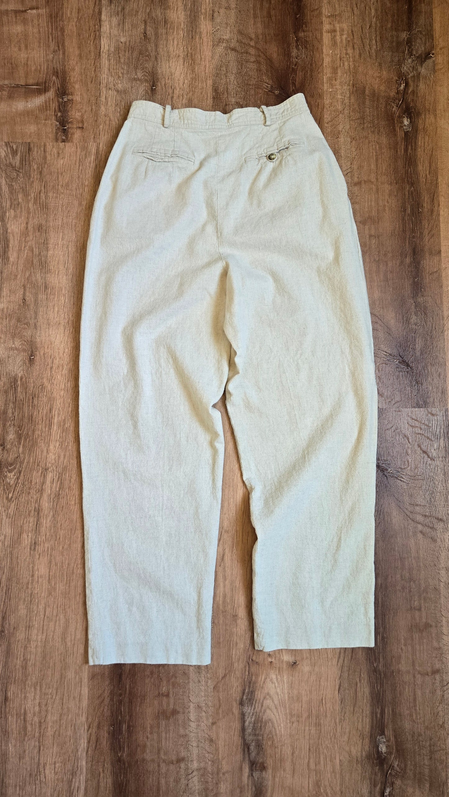 Chaus oatmeal linen trousers