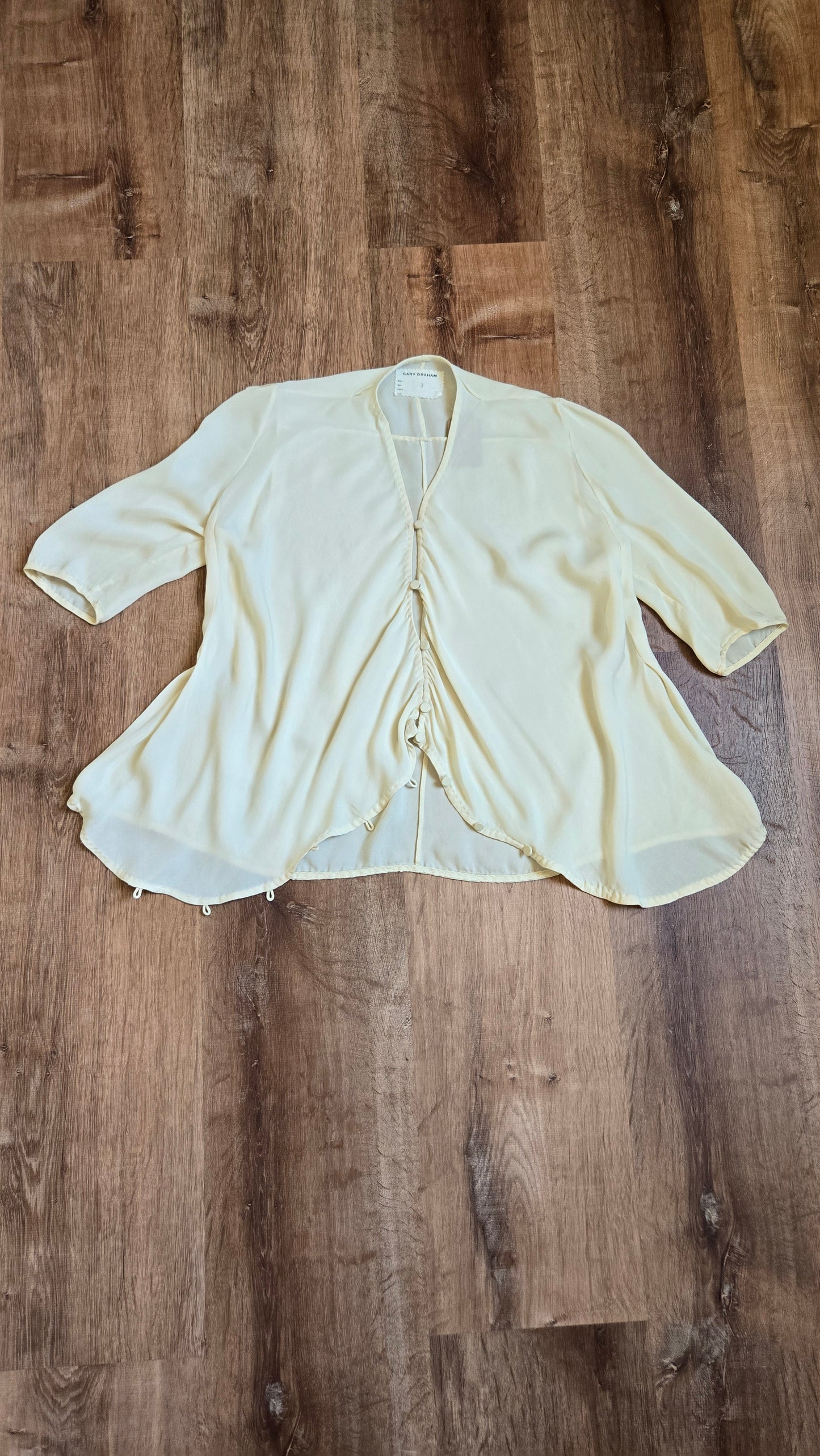 Gary Graham silk button loop blouse