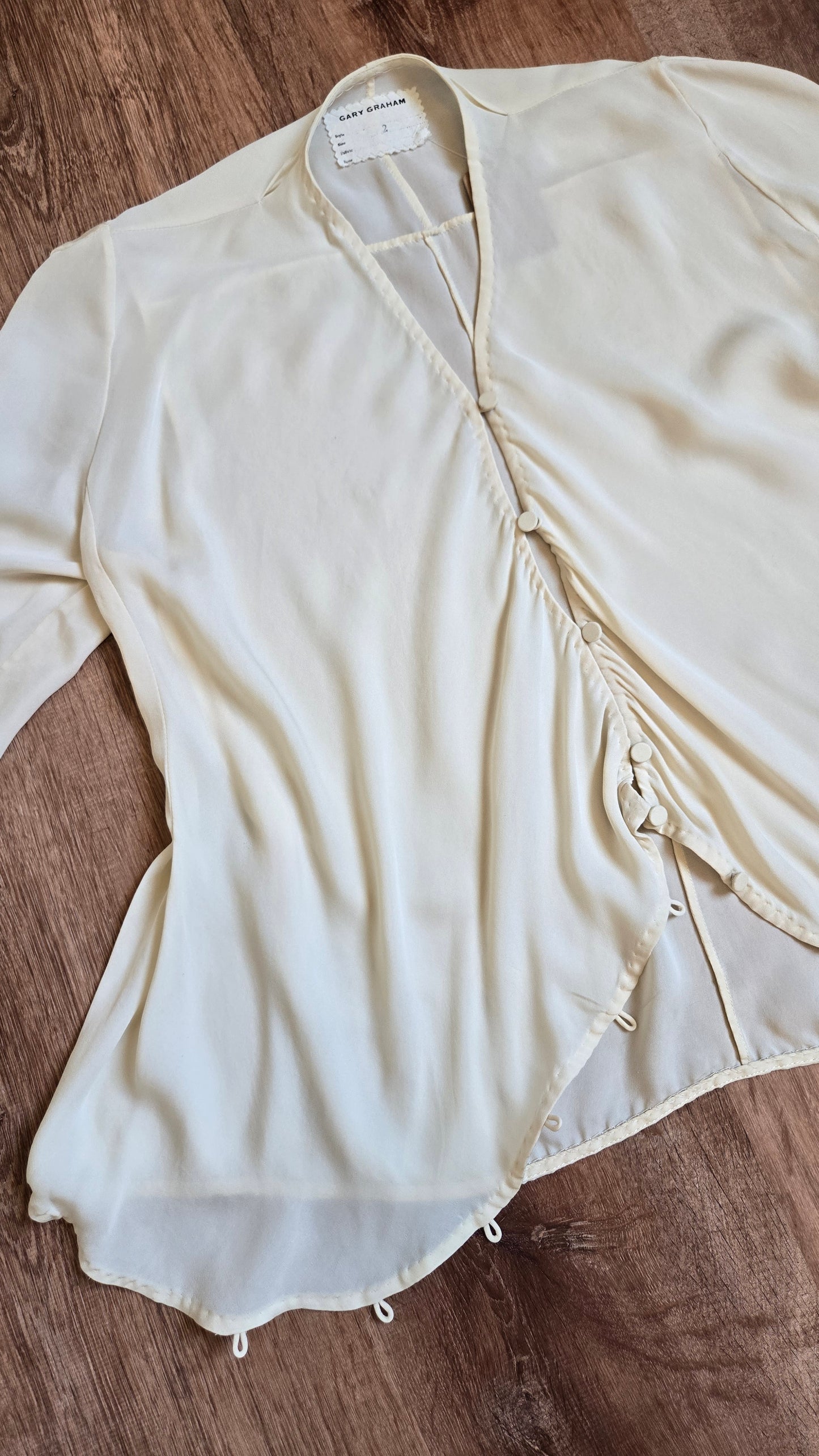 Gary Graham silk button loop blouse