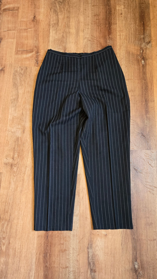 Black pinstripe pants
