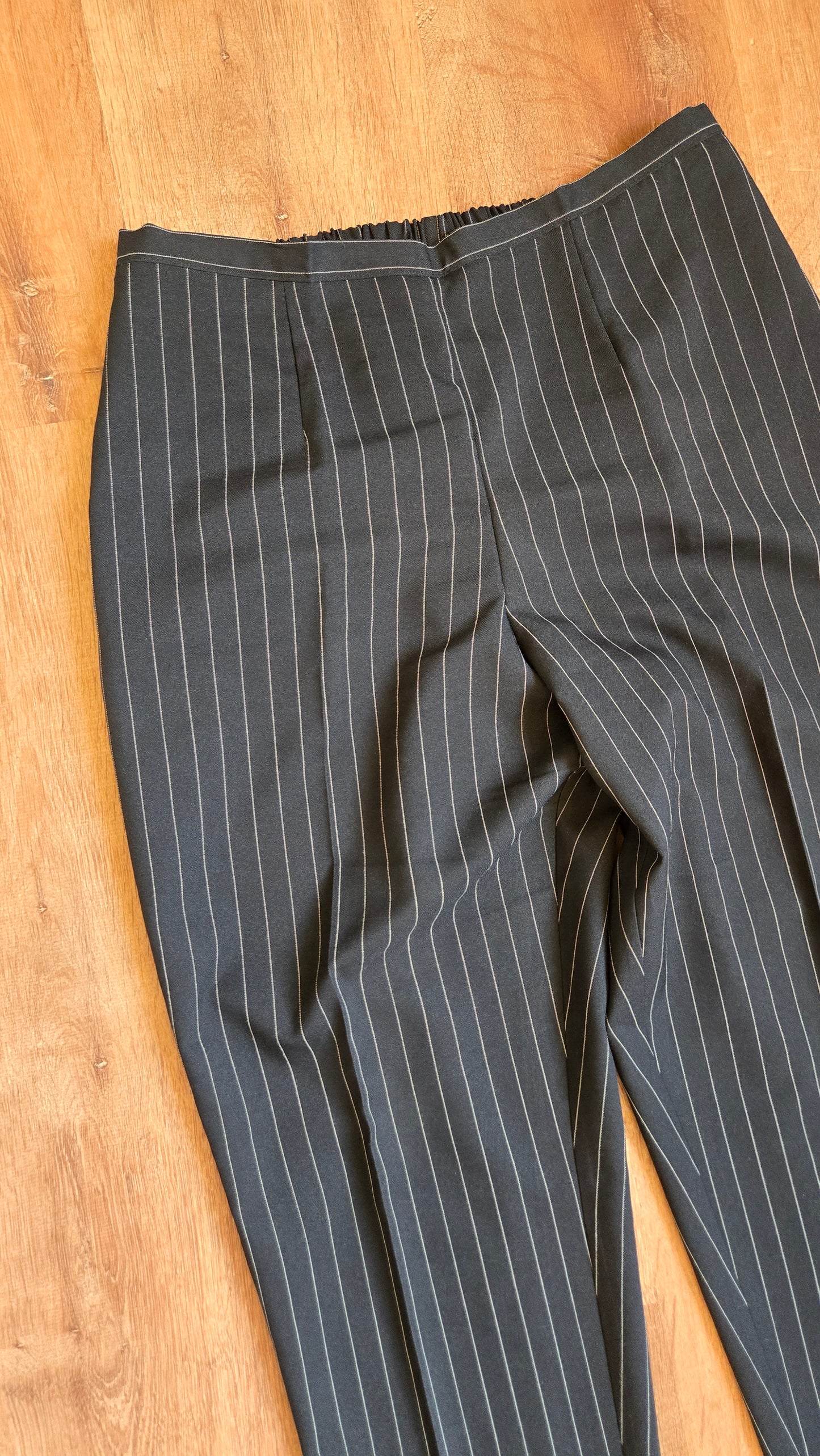 Black pinstripe pants