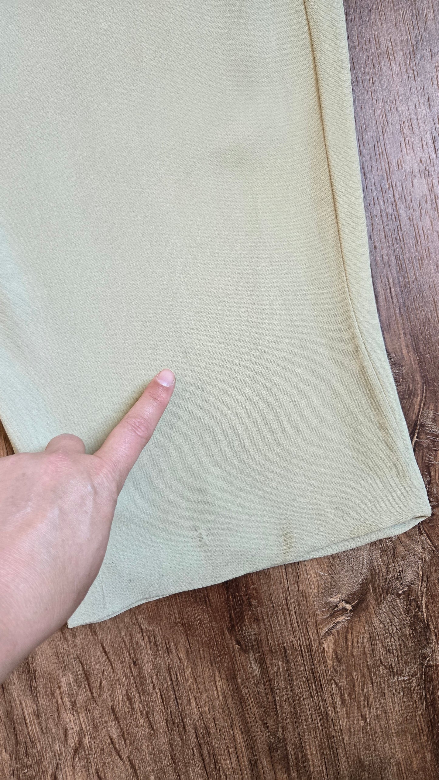 Ellen Tracy beige silk wide leg pants