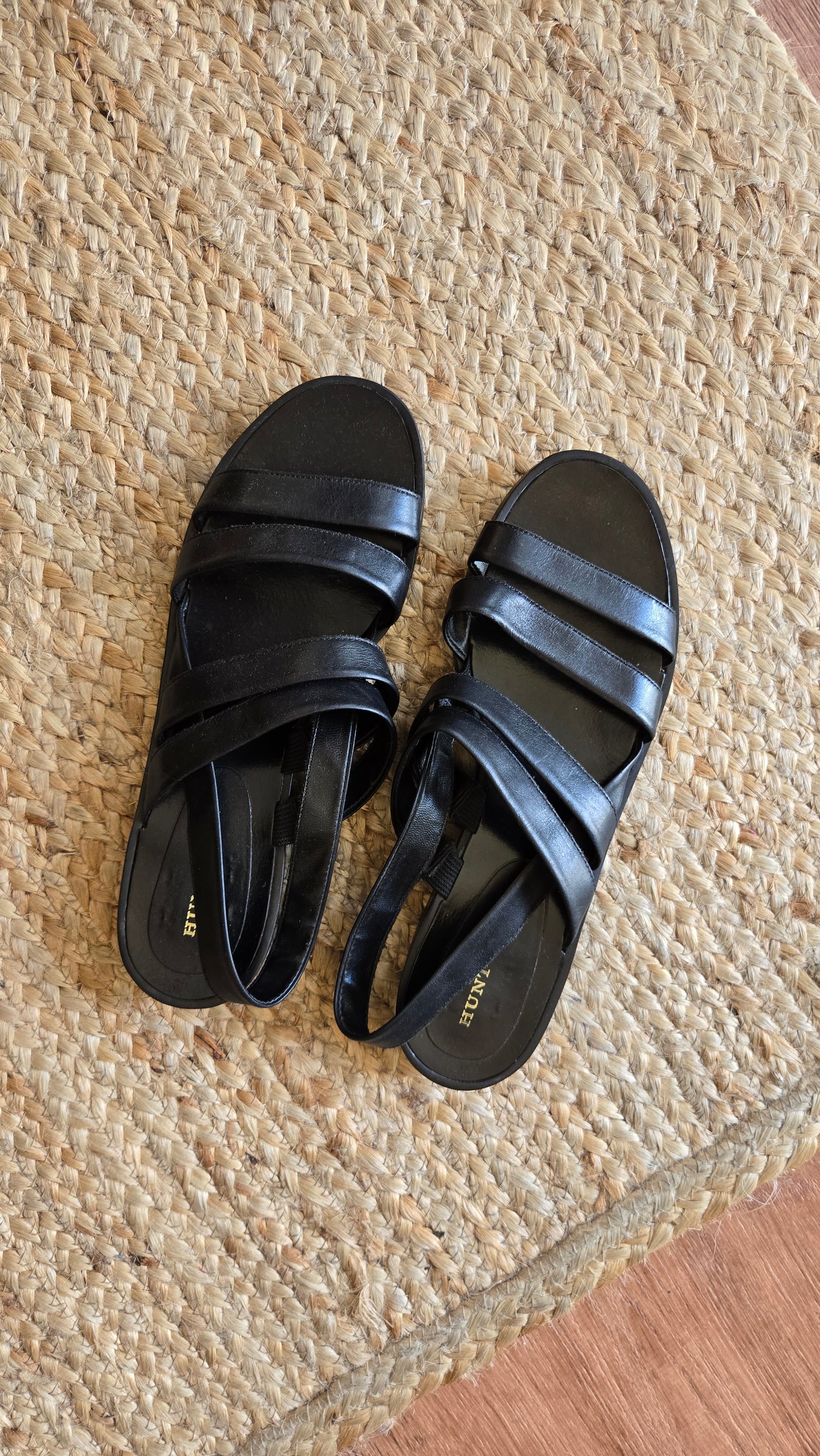 Hunt Club black strappy sandals