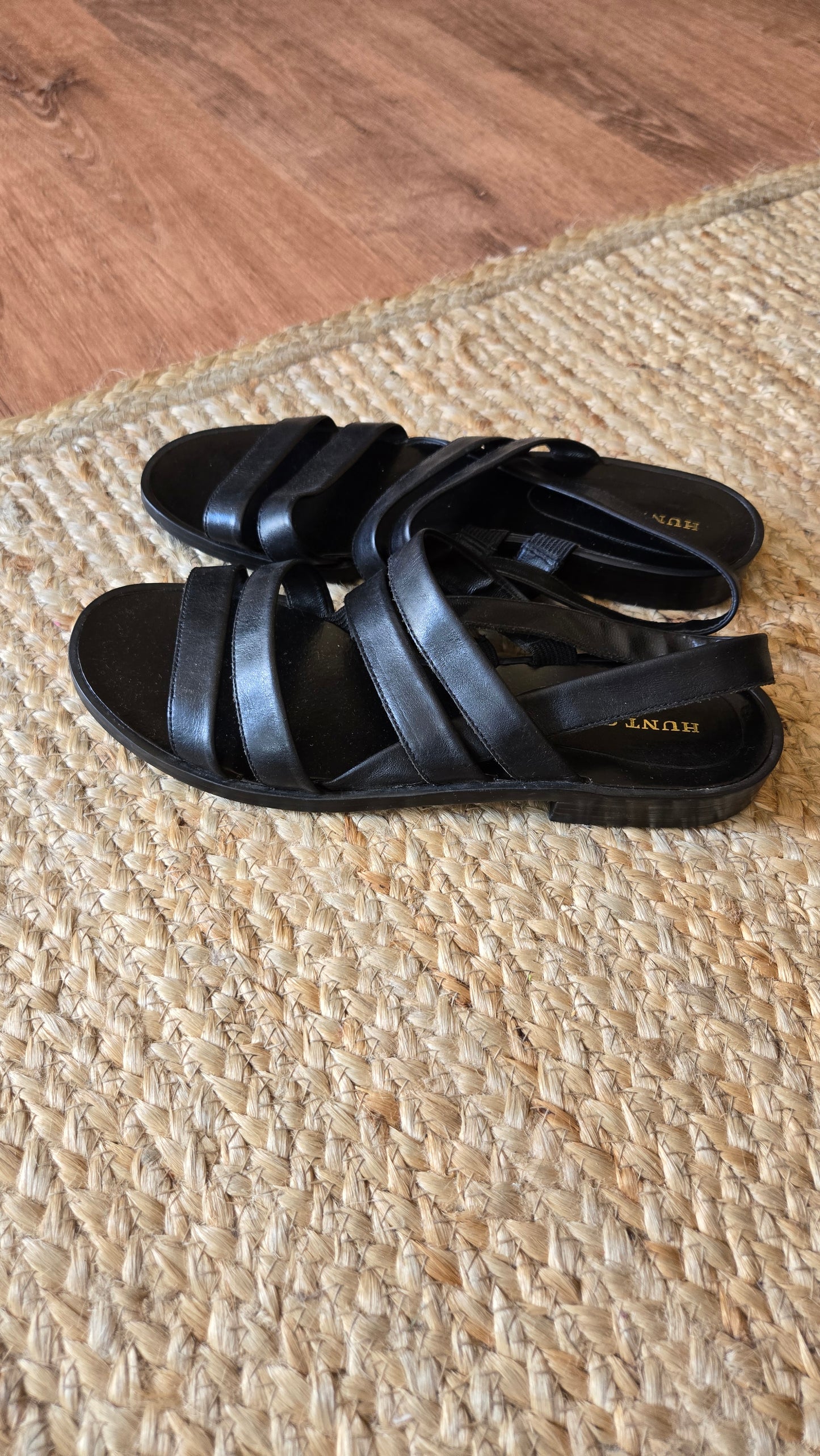 Hunt Club black strappy sandals