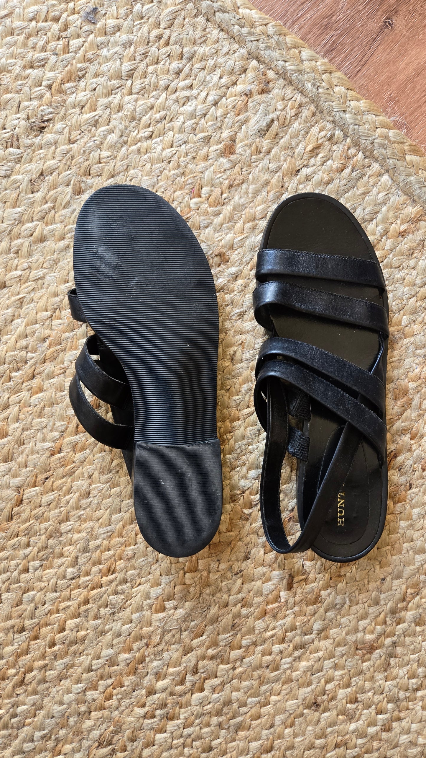 Hunt Club black strappy sandals