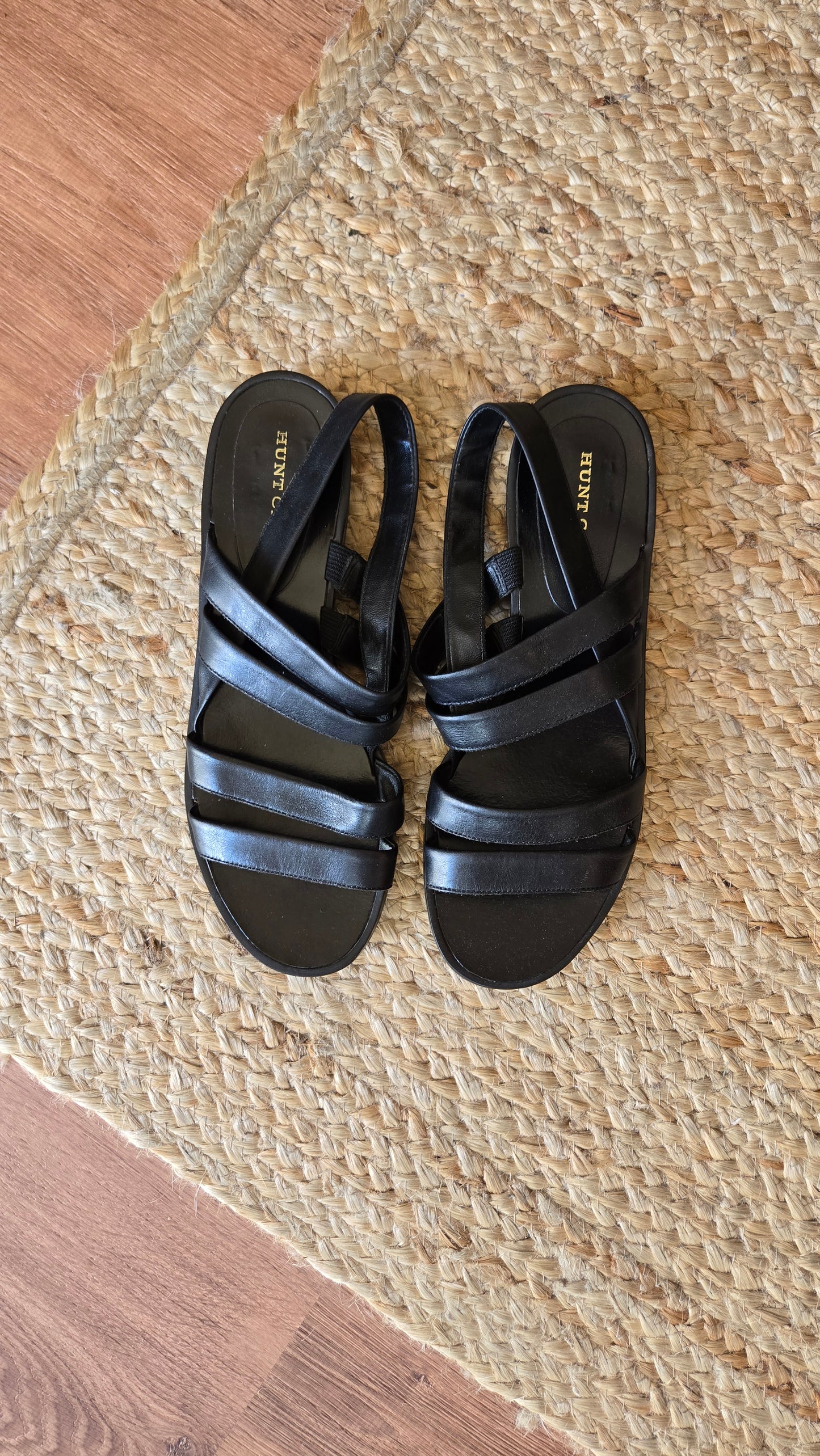 Hunt Club black strappy sandals
