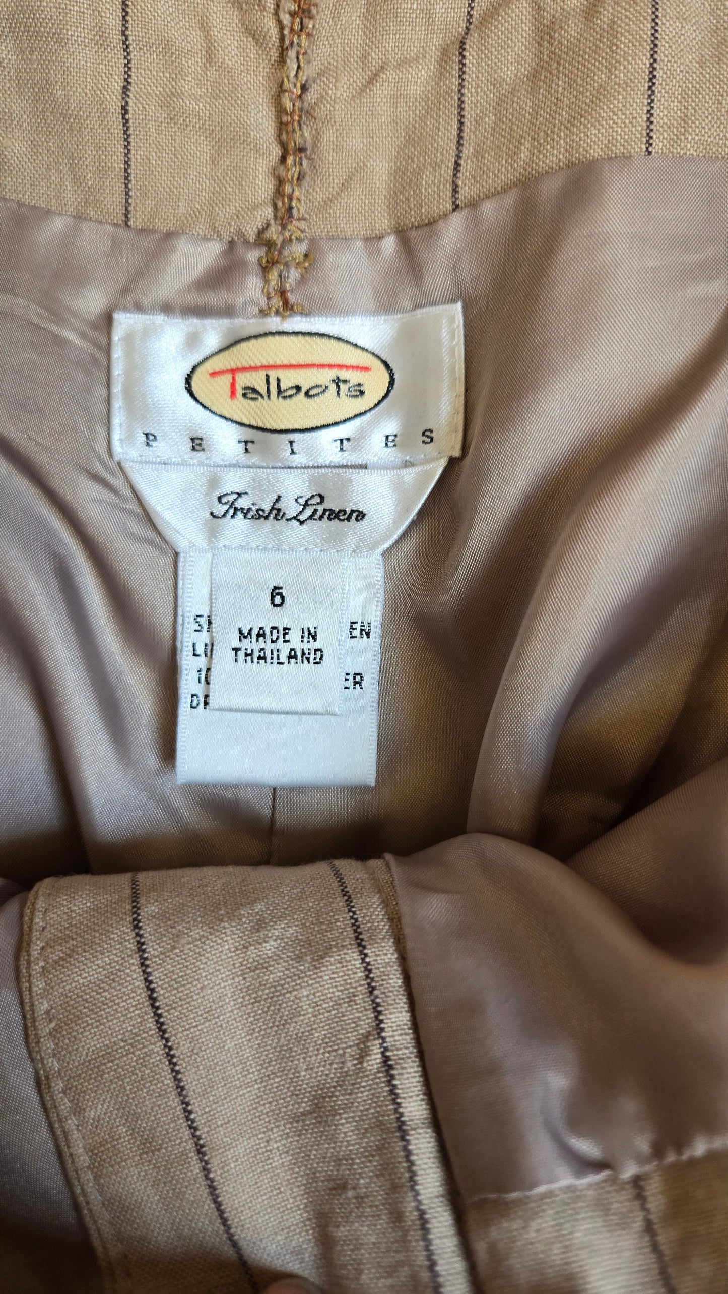 Oatmeal linen pinstripe pants
